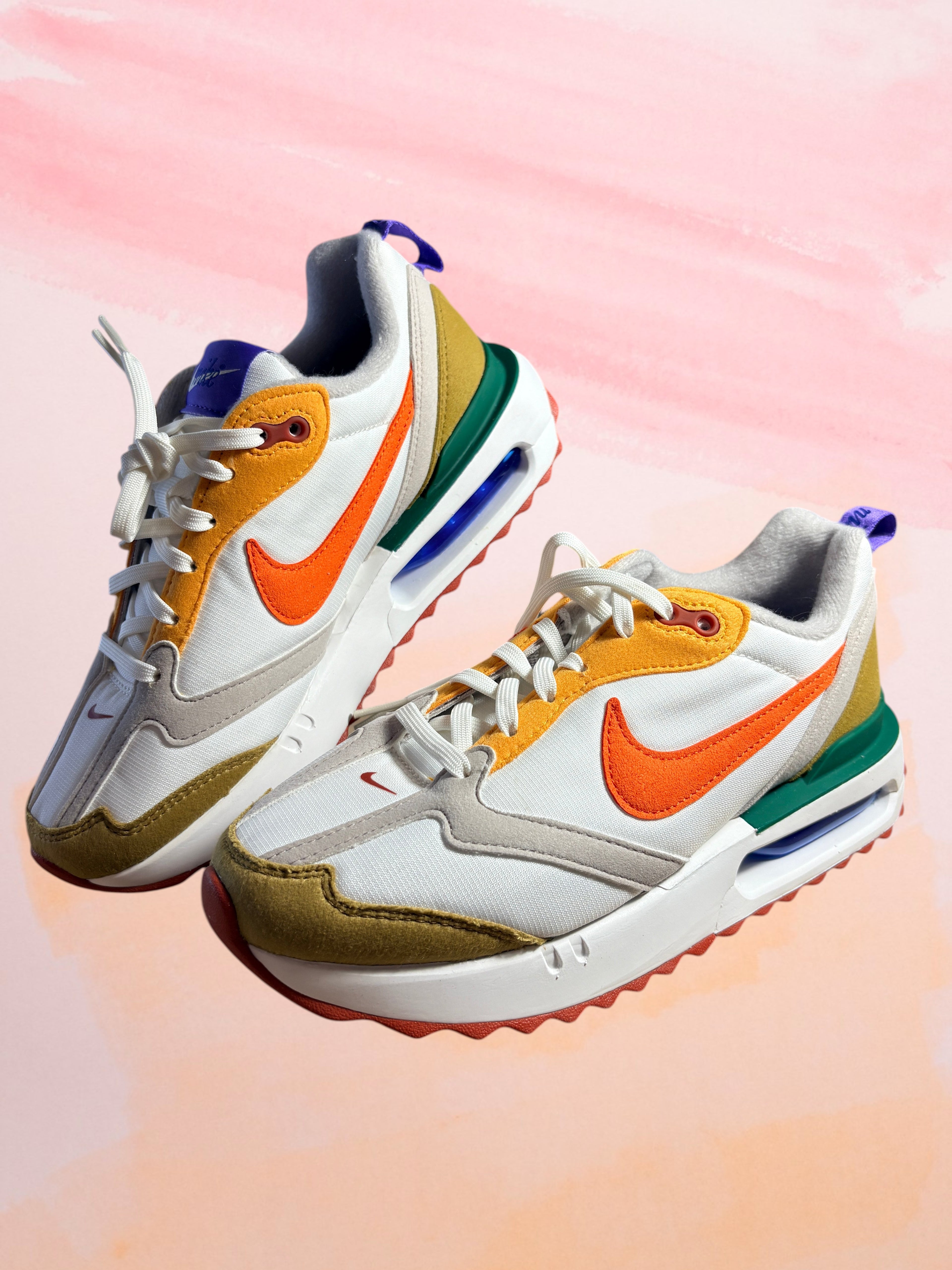 Nike Air Max Dawn – "White / Kumquat / Marina"(Orange/Jaune/Vert) – Neuves avec étiquette (Copie)