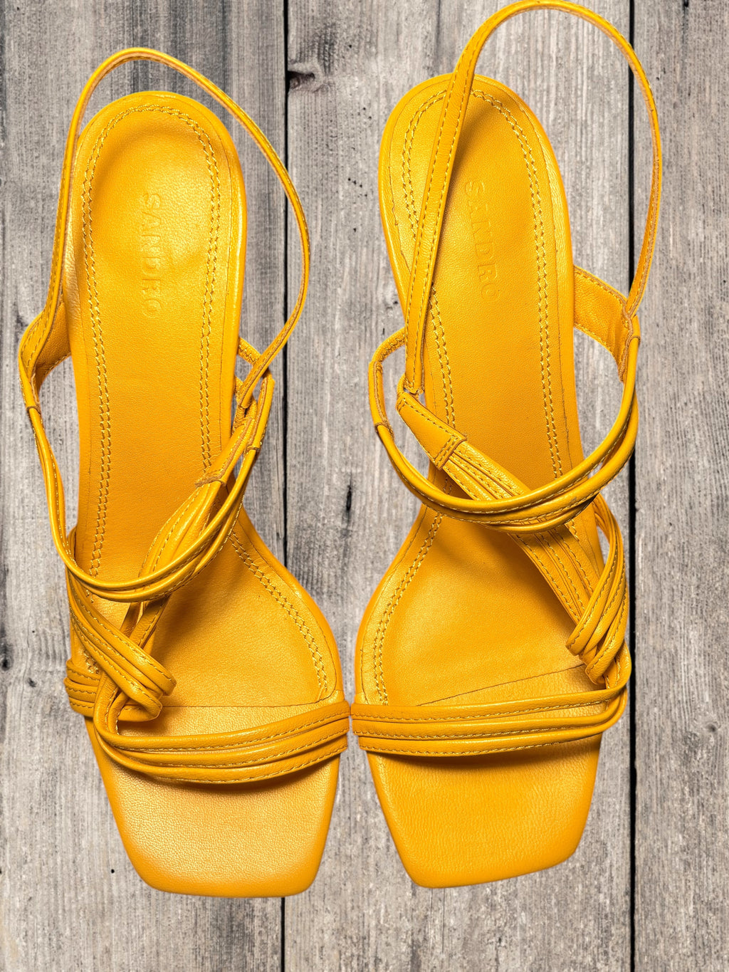 Sandales à talons Sandro – Modèle "Faye" – Orange Clémentine – Pointure 39 – Neuves avec boîte