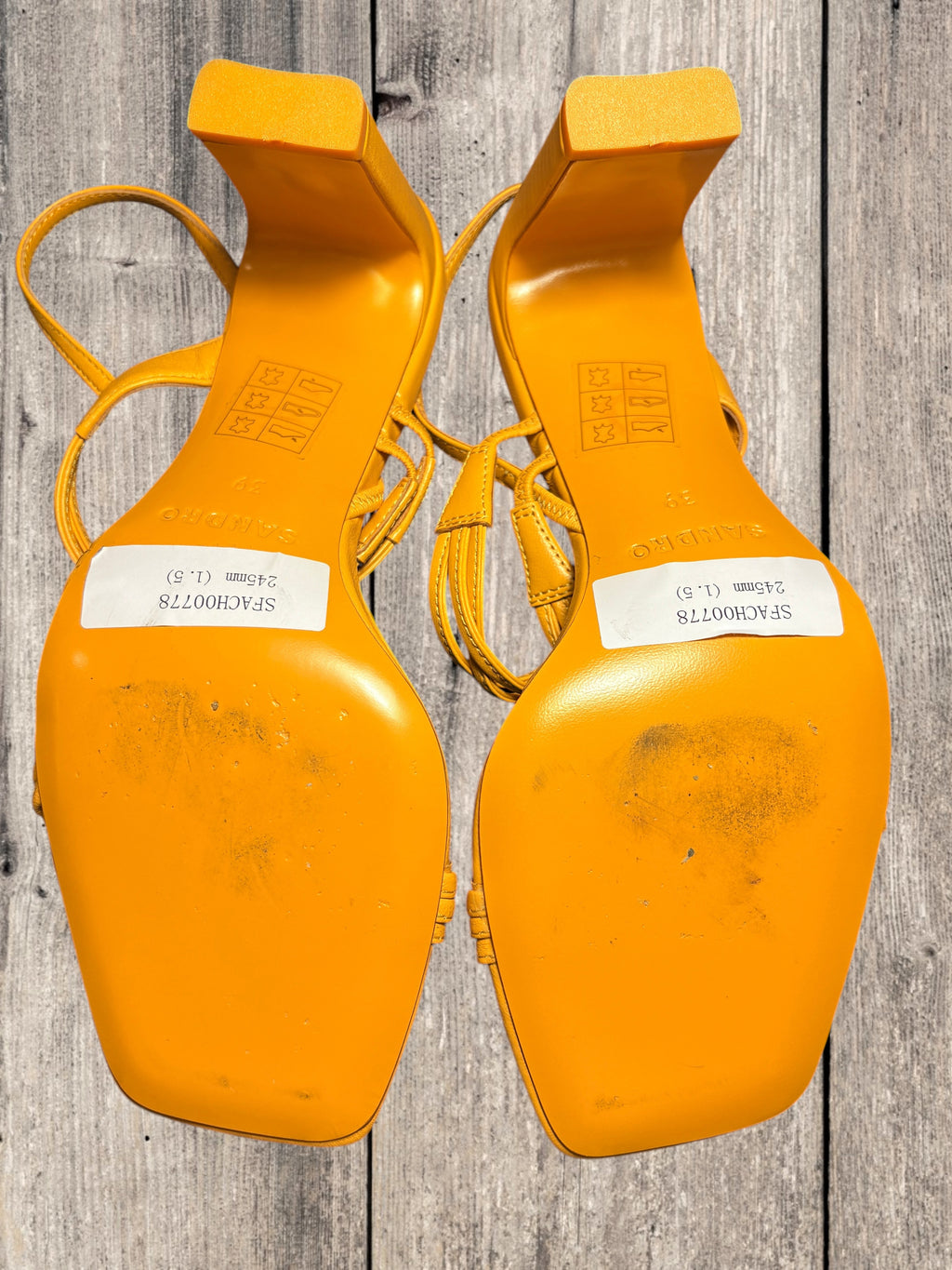 Sandales à talons Sandro – Modèle "Faye" – Orange Clémentine – Pointure 39 – Neuves avec boîte
