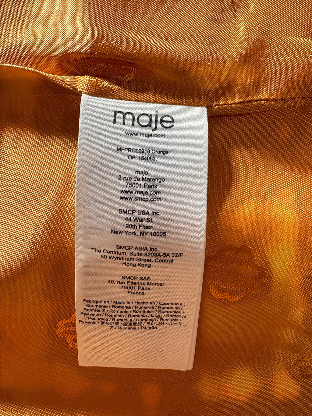 Robe Blazer Ajustée à Découpes – Orange Flash – Taille 40 (Neuve avec étiquette)