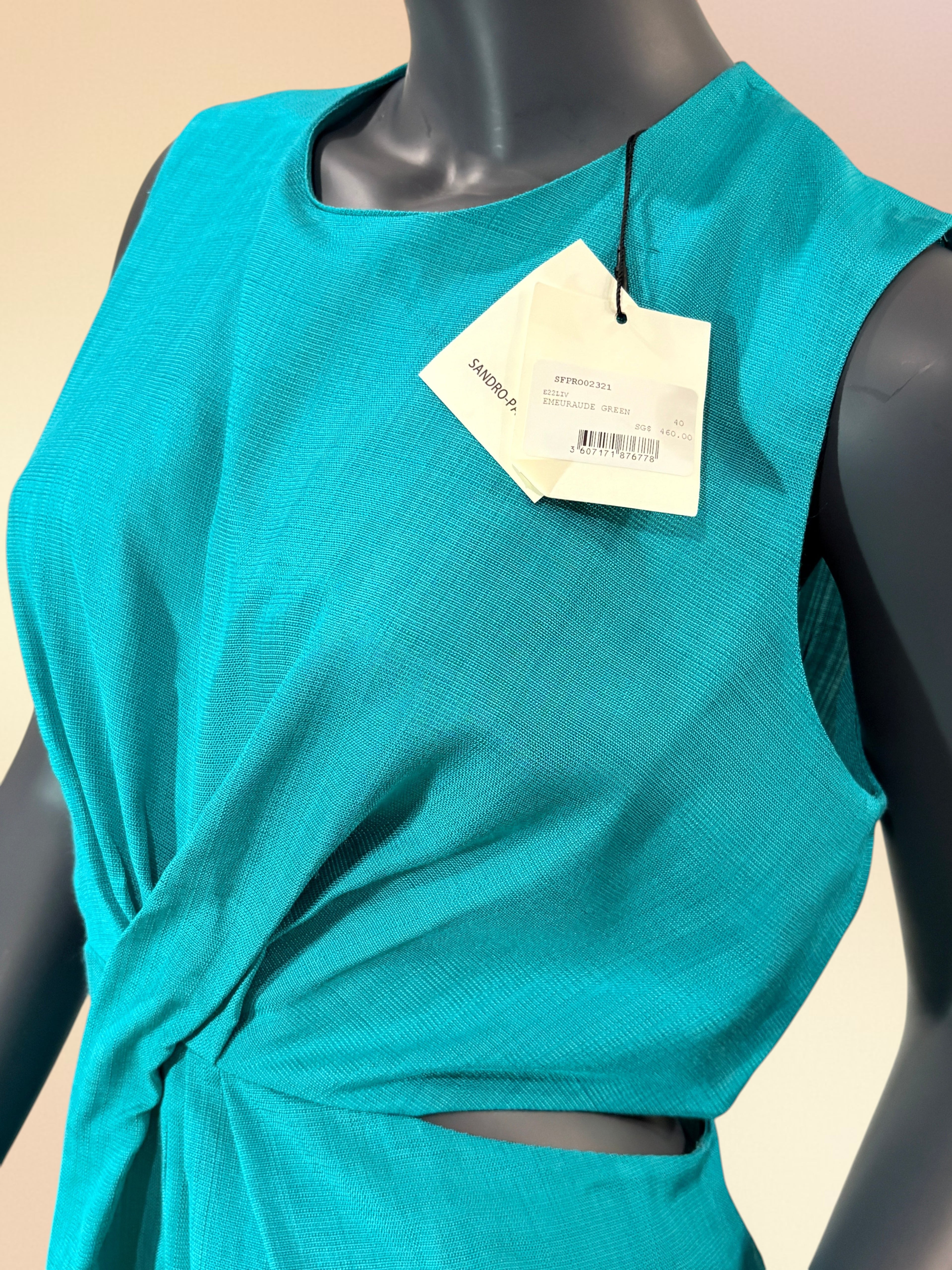 Robe Courte "Liv" Vert Émeraude – Sandro Paris
