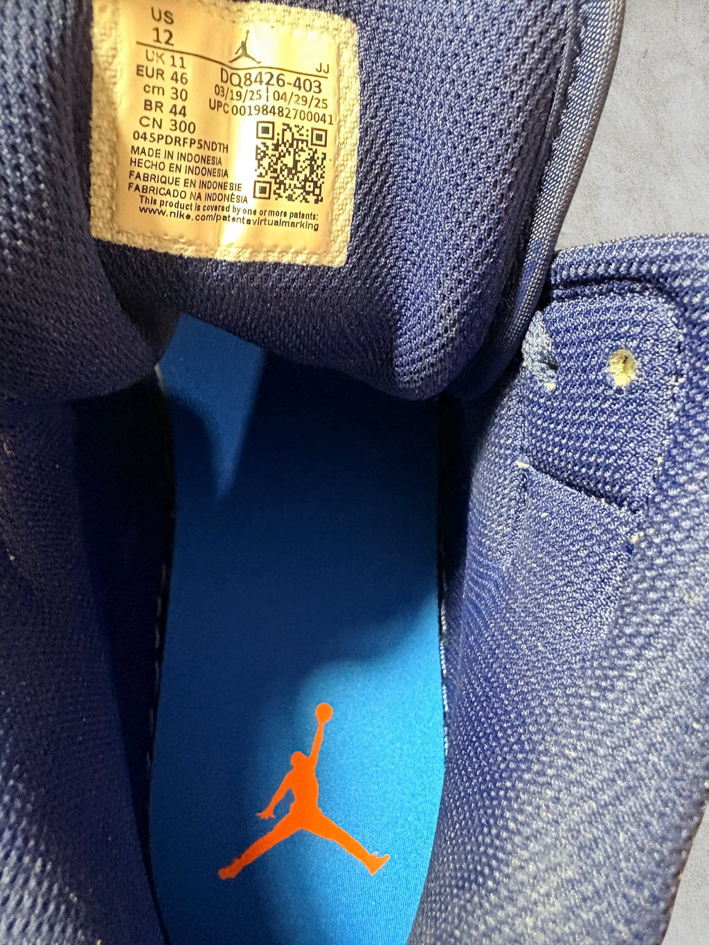 Air Jordan 1 Mid Blue Void Pure Platinum Taille 46