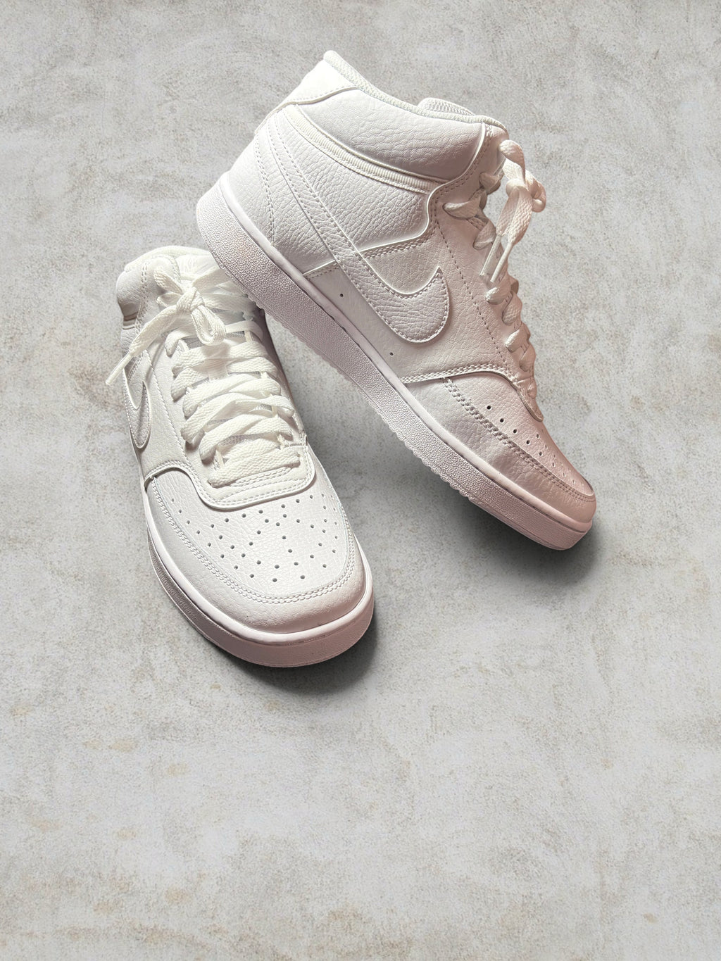 Baskets Nike Court Vision Mid Femme - "Triple White" - Neuves