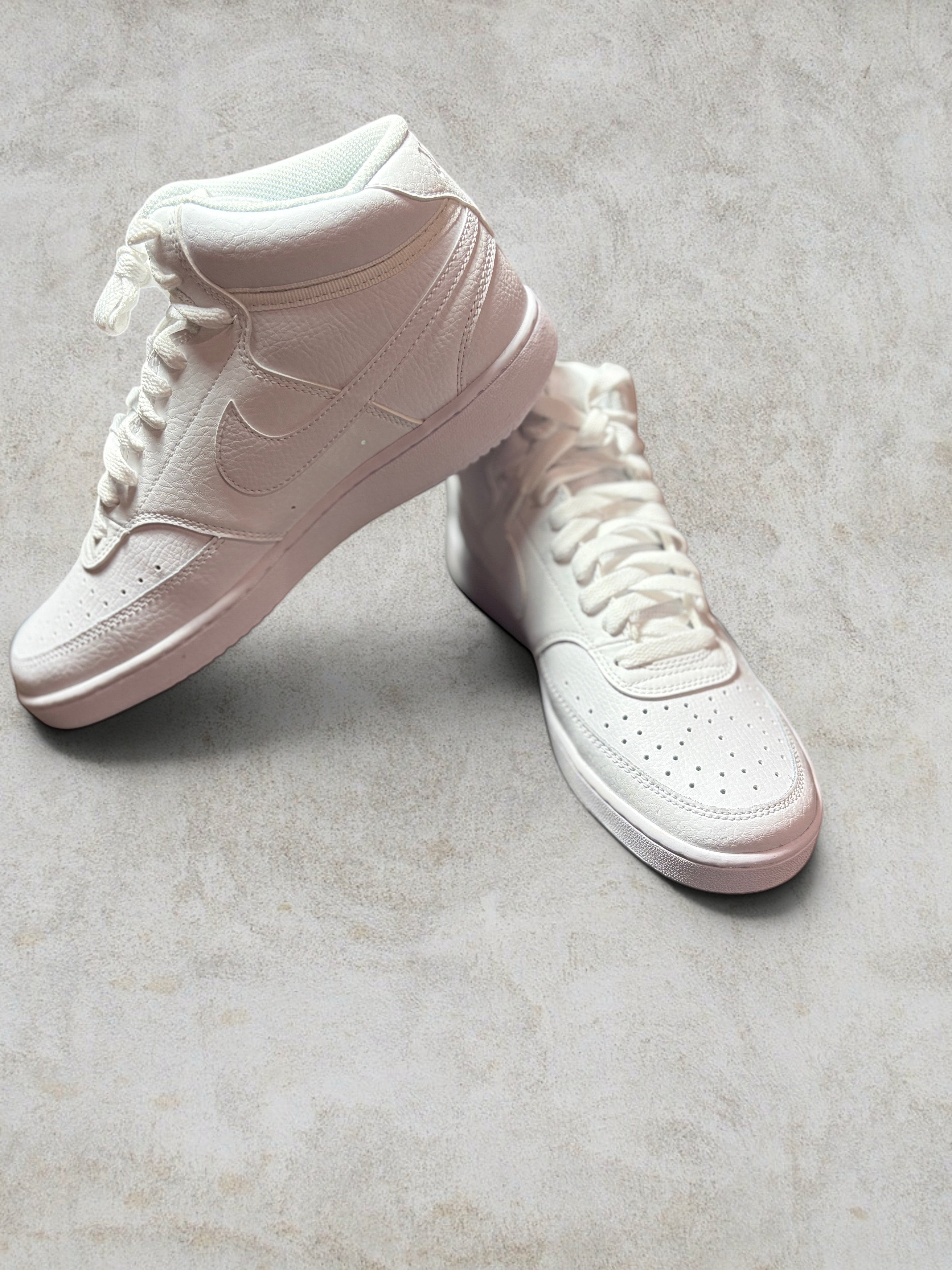 Baskets Nike Court Vision Mid Femme - "Triple White" - Neuves