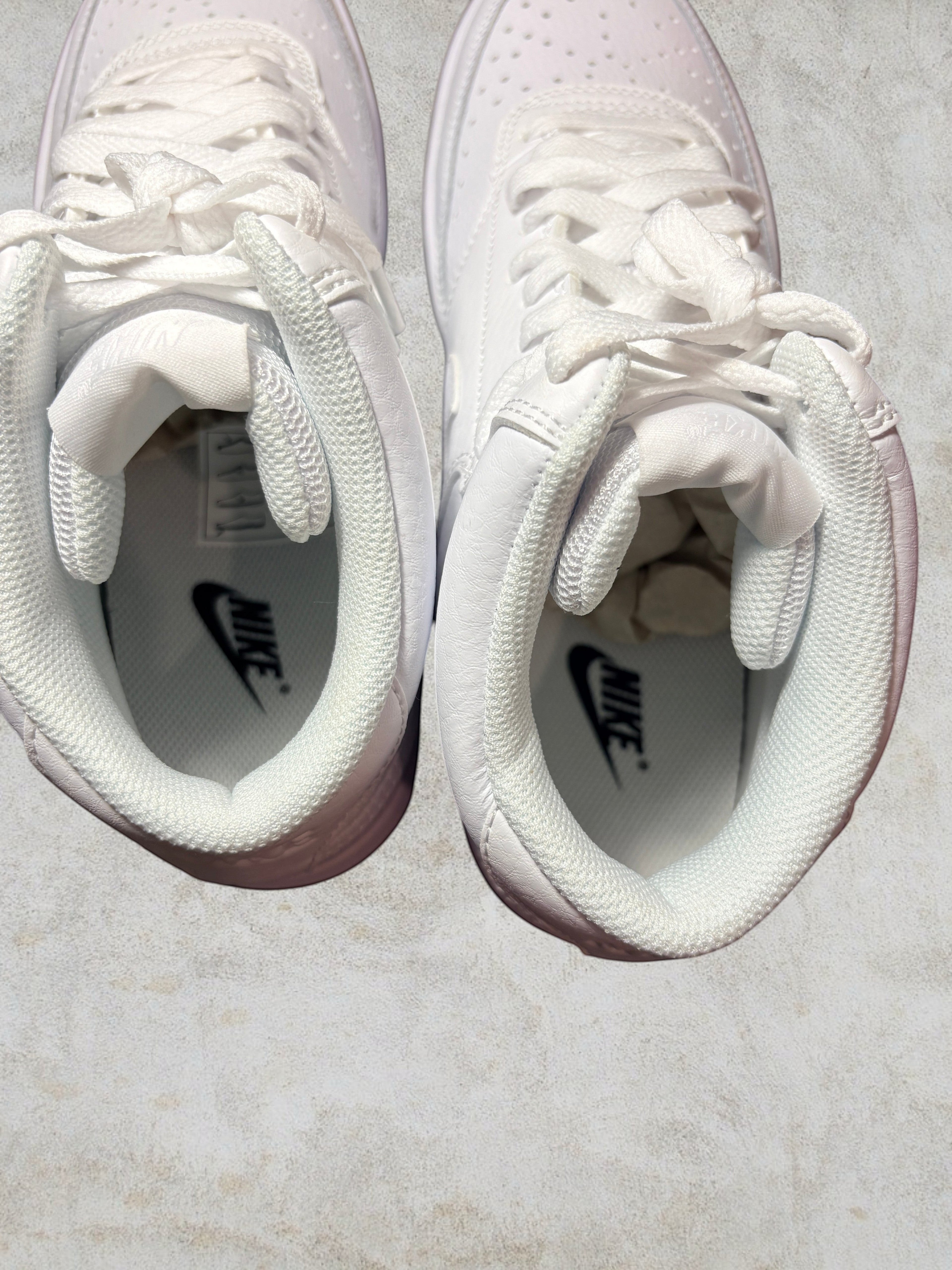 Baskets Nike Court Vision Mid Femme - "Triple White" - Neuves