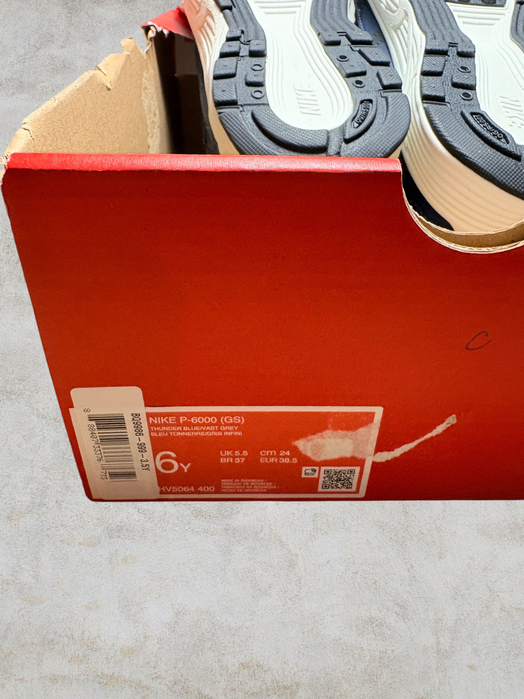 Baskets Style Rétro Running P-6000 – Bleu Marine / Gris – T38.5