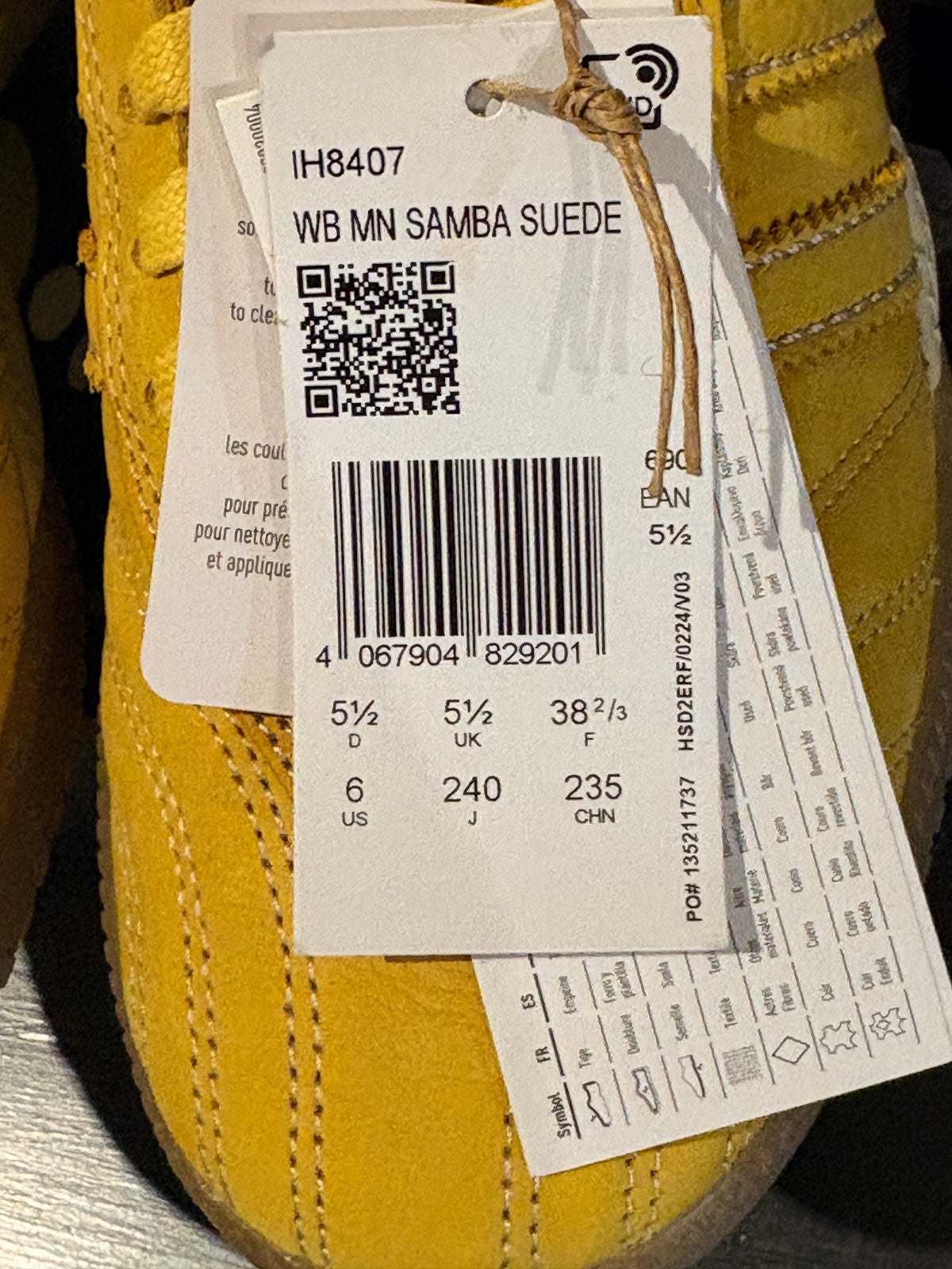 Adidas x Wales Bonner Samba Millennium Fade Gold – Neuve avec étiquette ADIDAS
