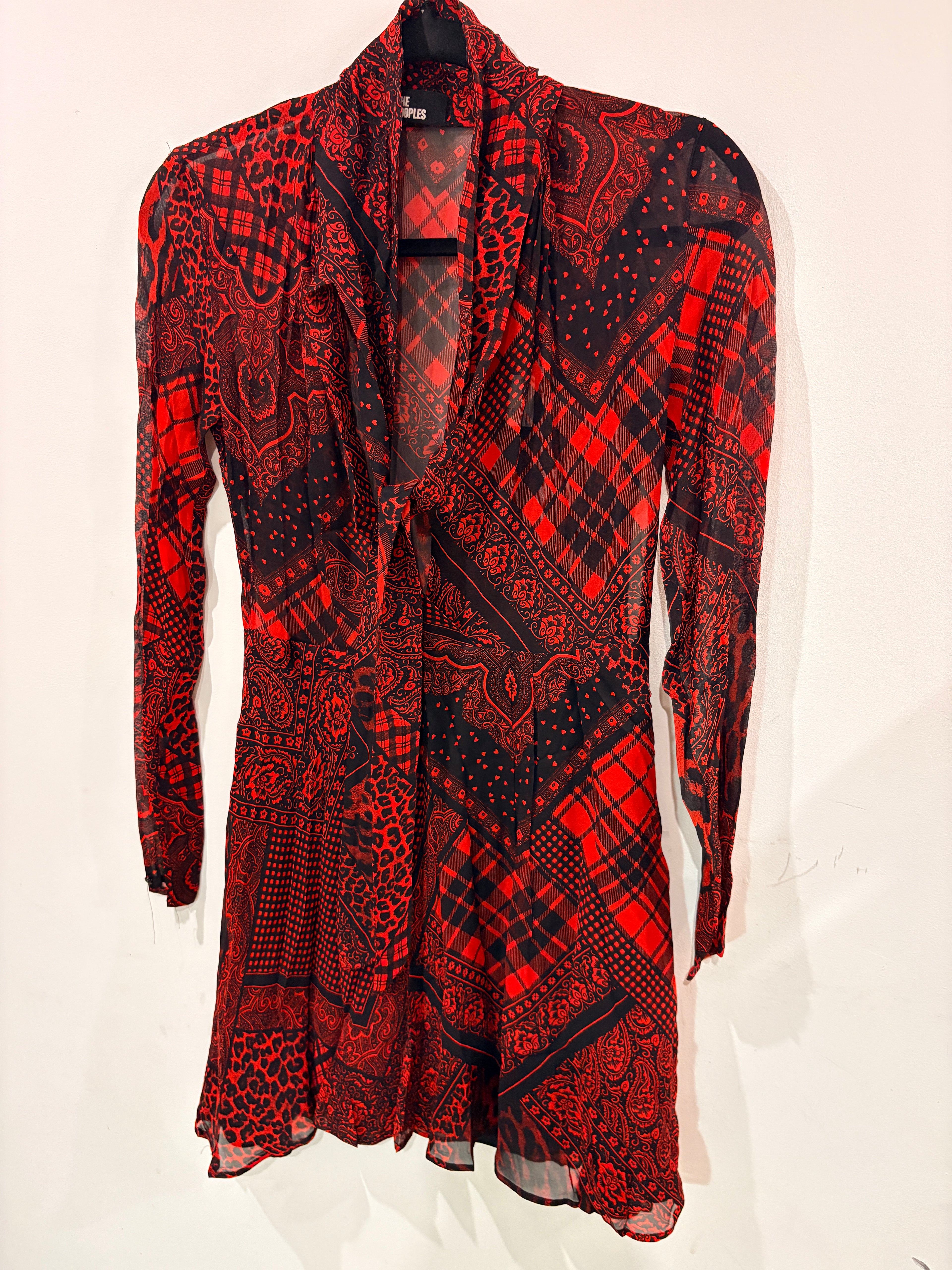 Robe Courte "Mix & Match" The Kooples – Rouge et Noir