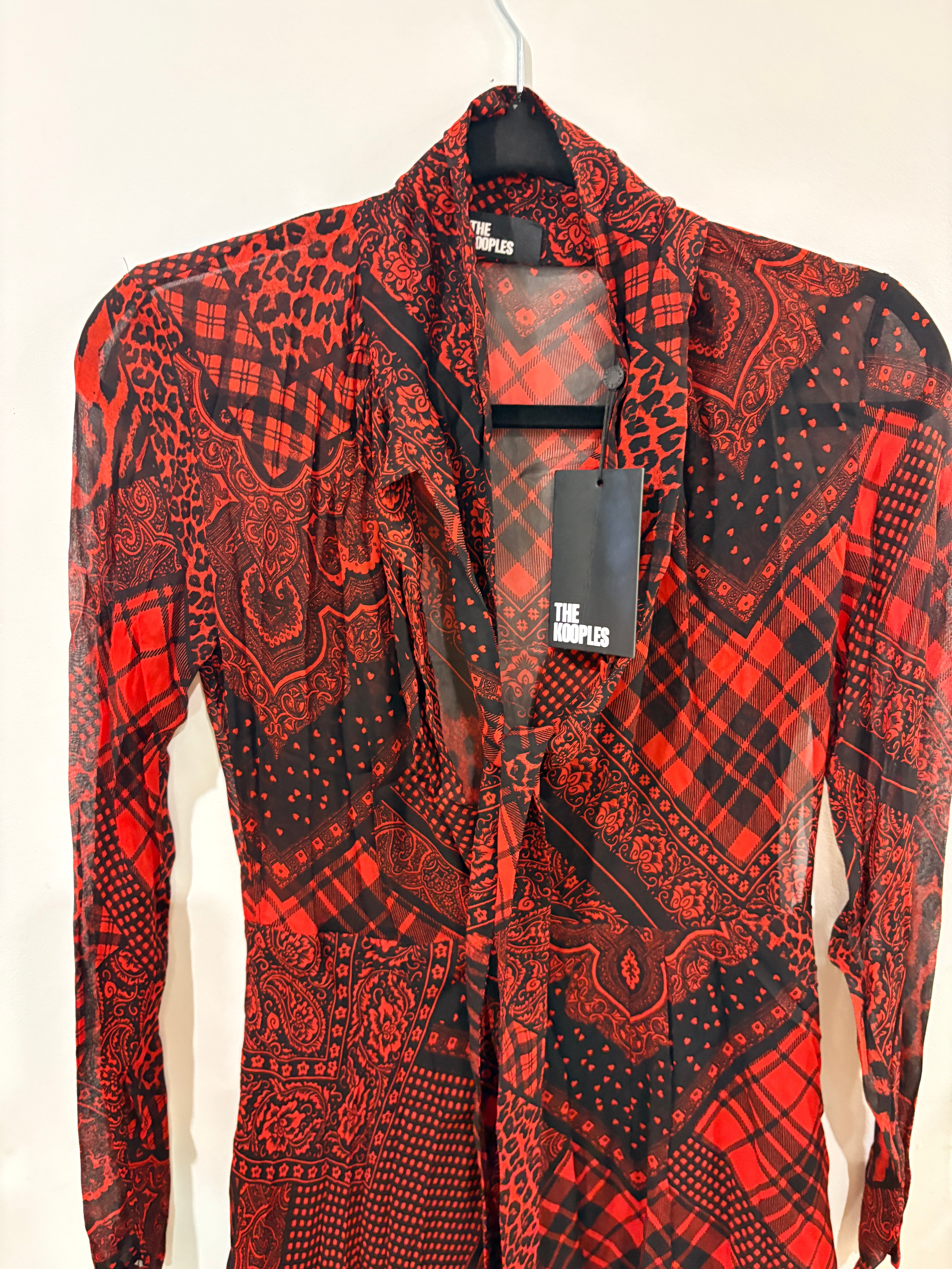 Robe Courte "Mix & Match" The Kooples – Rouge et Noir