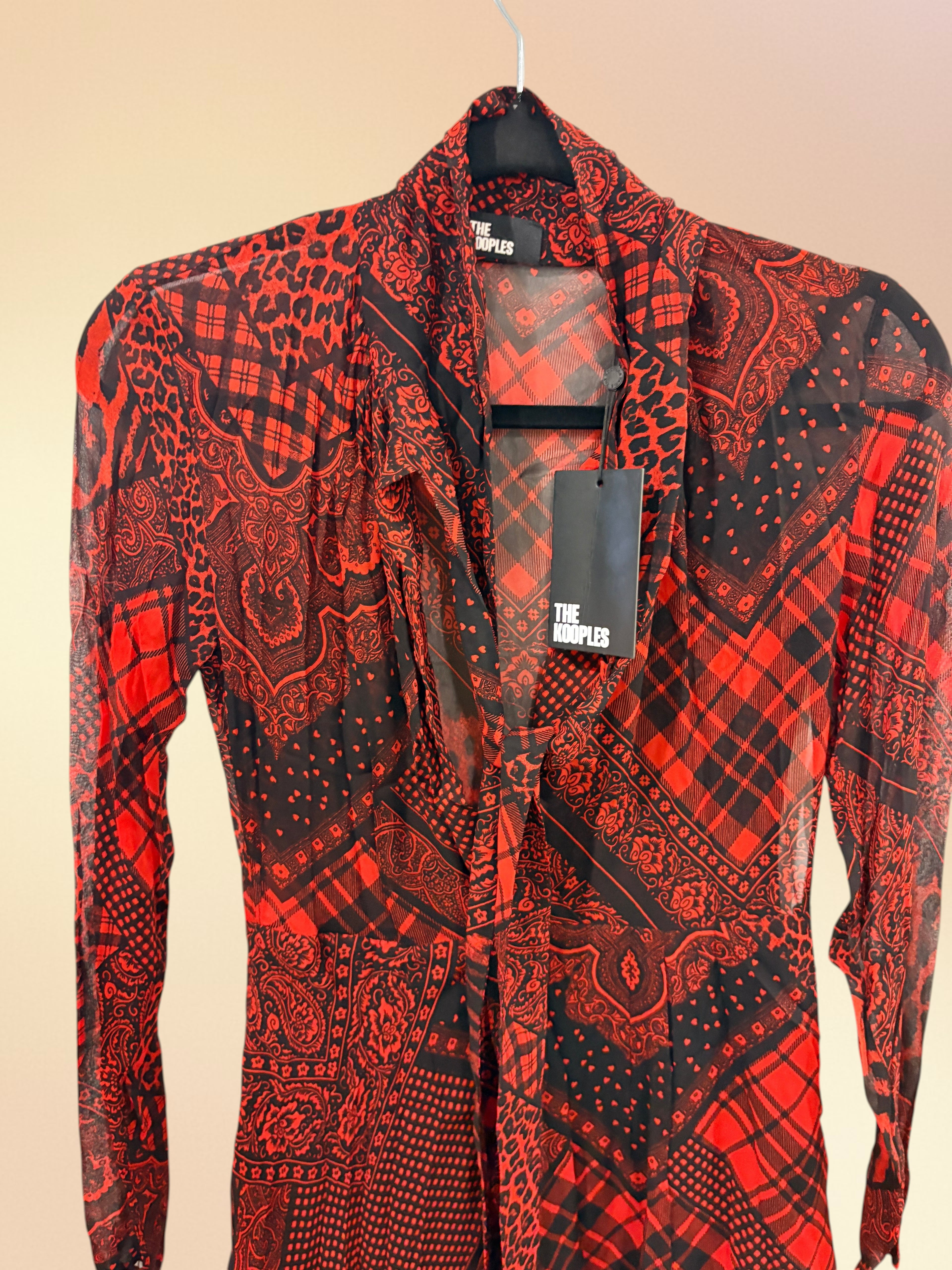 Robe Courte "Mix & Match" The Kooples – Rouge et Noir The Kooples