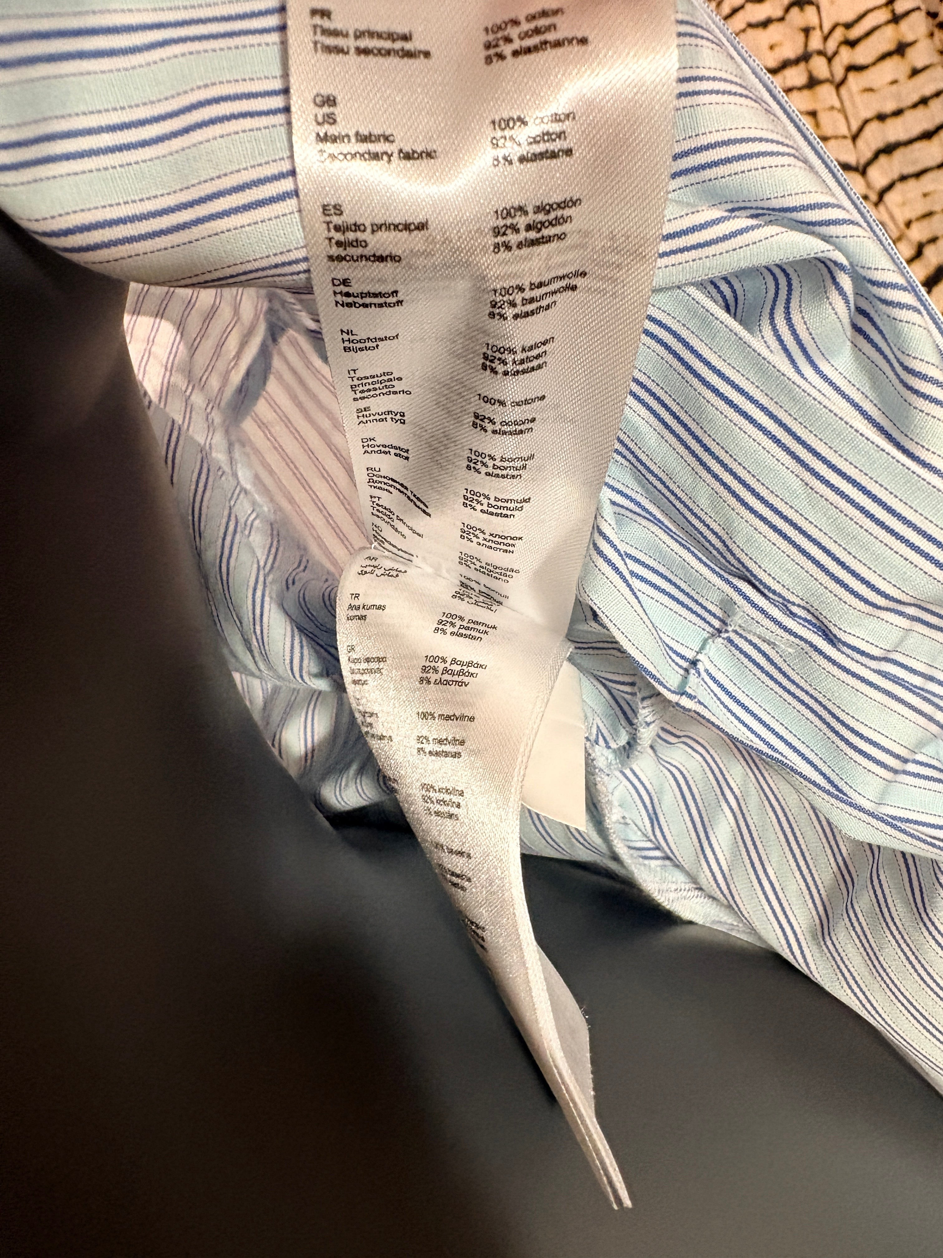 Robe-Chemise Trompe-l’Œil Maje « Riarisa » Rayée Bleu & Blanc – Neuve avec Étiquette (Taille 38)