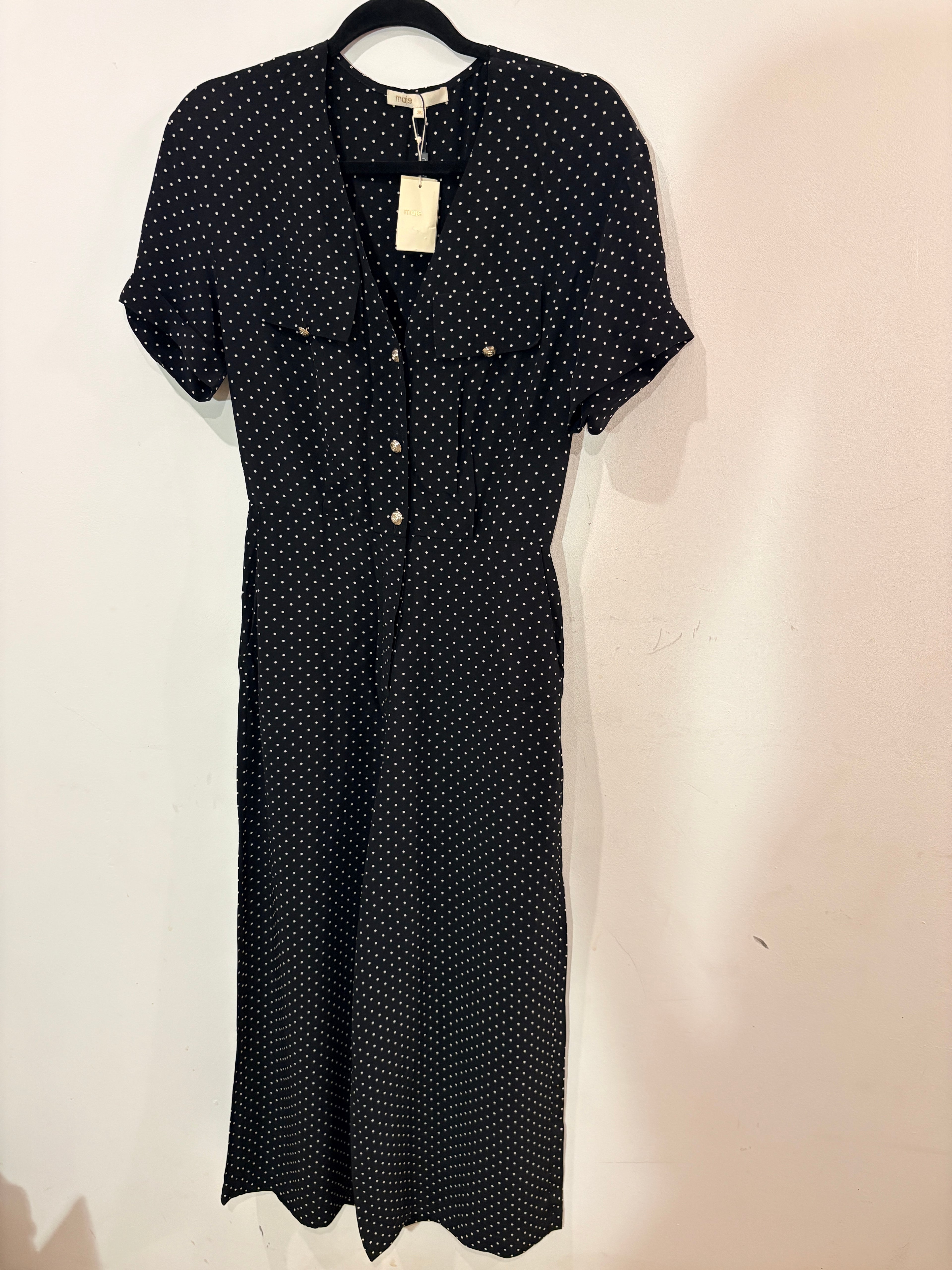 Combinaison-pantalon fluide à pois Maje – Neuve avec étiquette – Taille 36