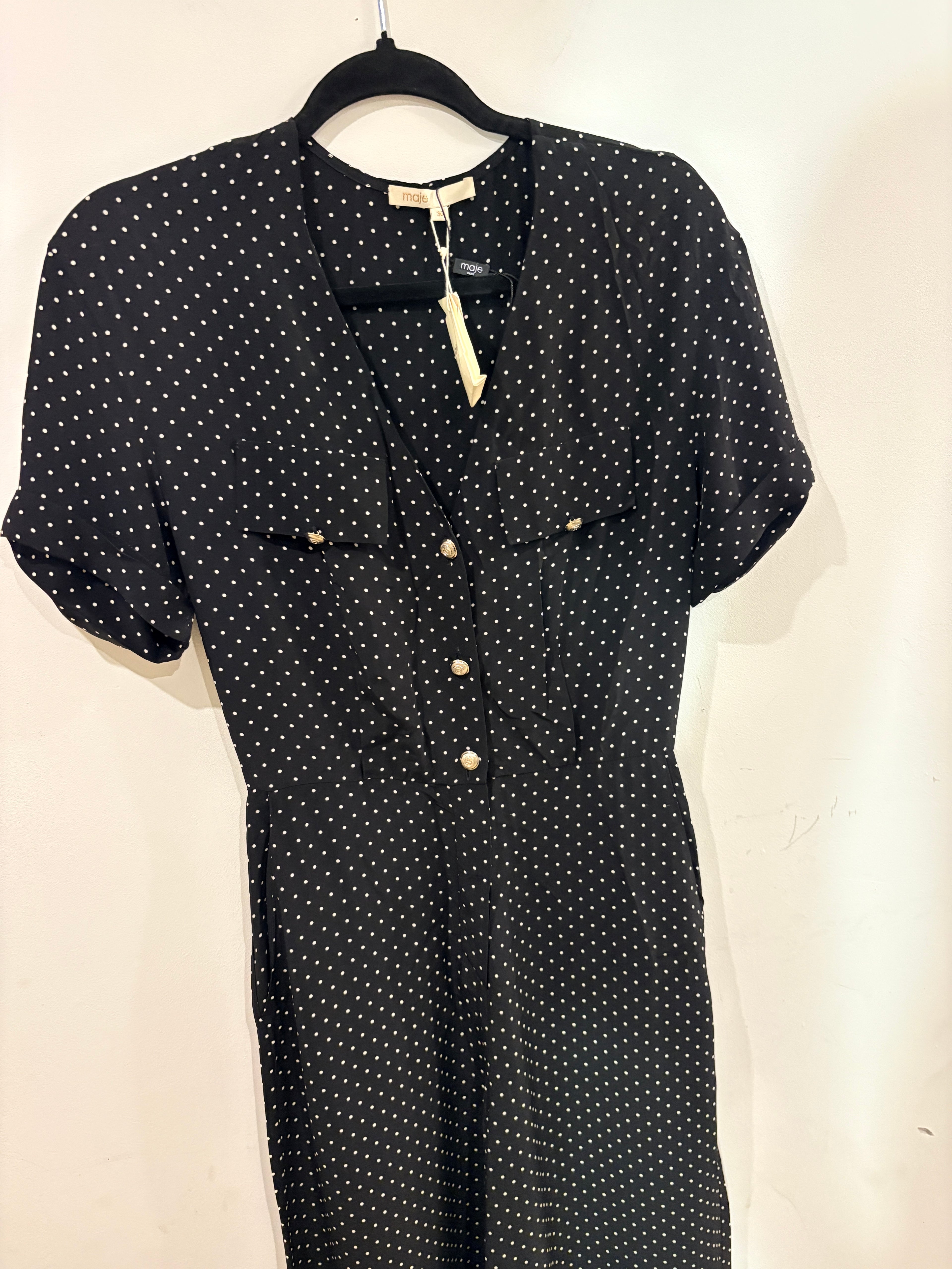 Combinaison-pantalon fluide à pois Maje – Neuve avec étiquette – Taille 36