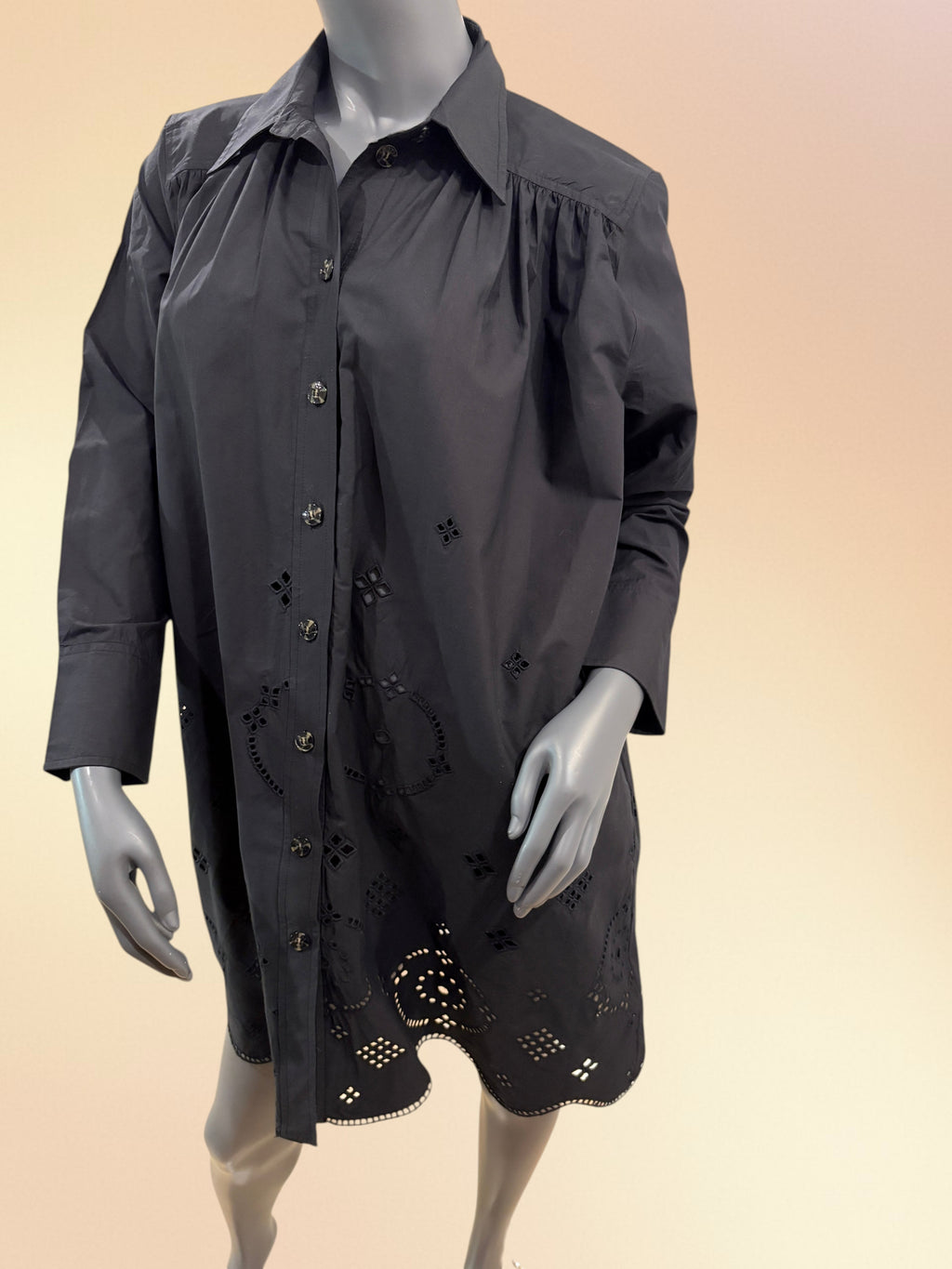 Robe Chemise Courte en Broderie Anglaise - GANNI (Taille 34/36)