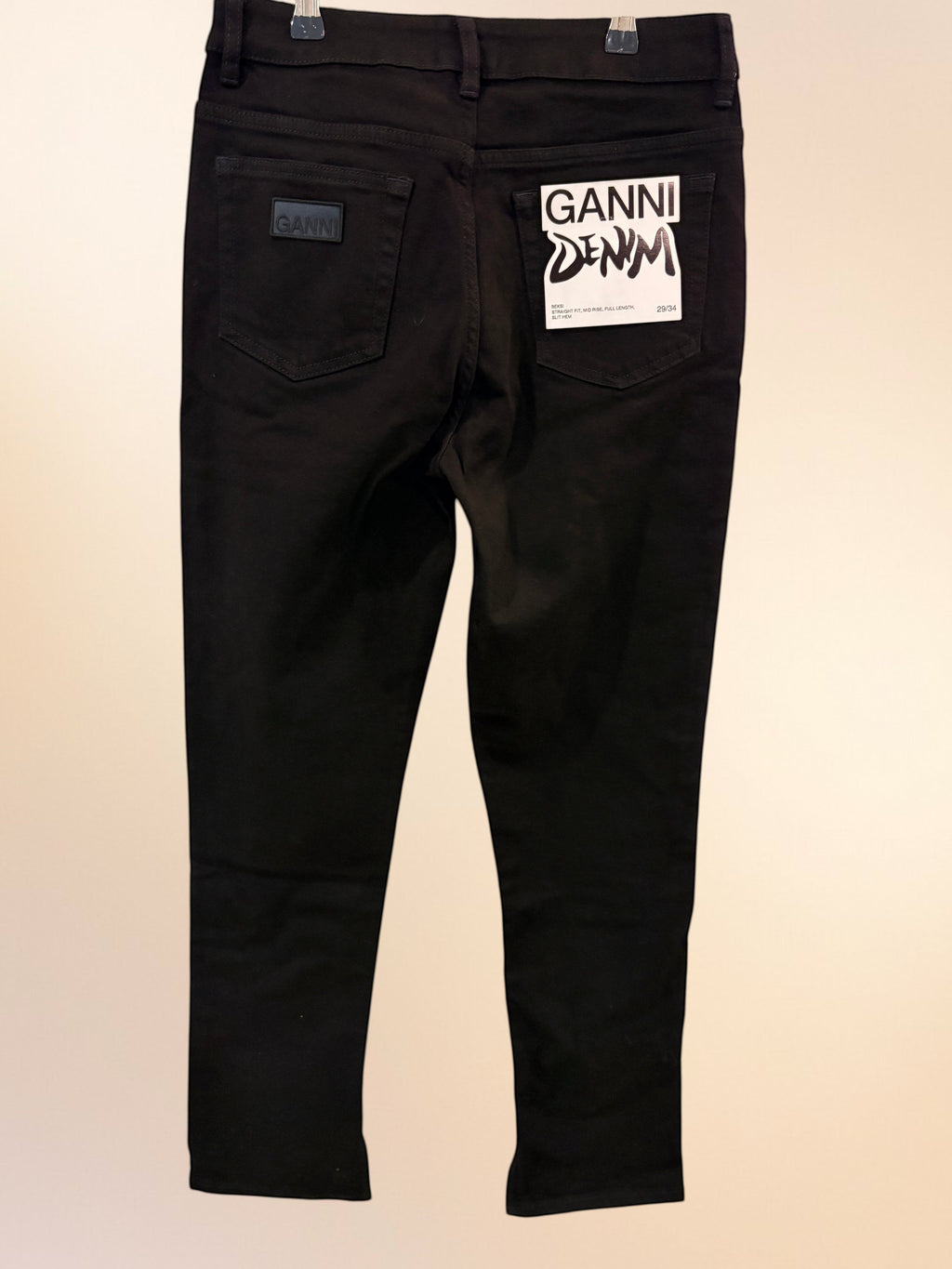 Jean Droit Noir en Coton Organique Neuf avec Étiquette – GANNI (Taille 29/34)