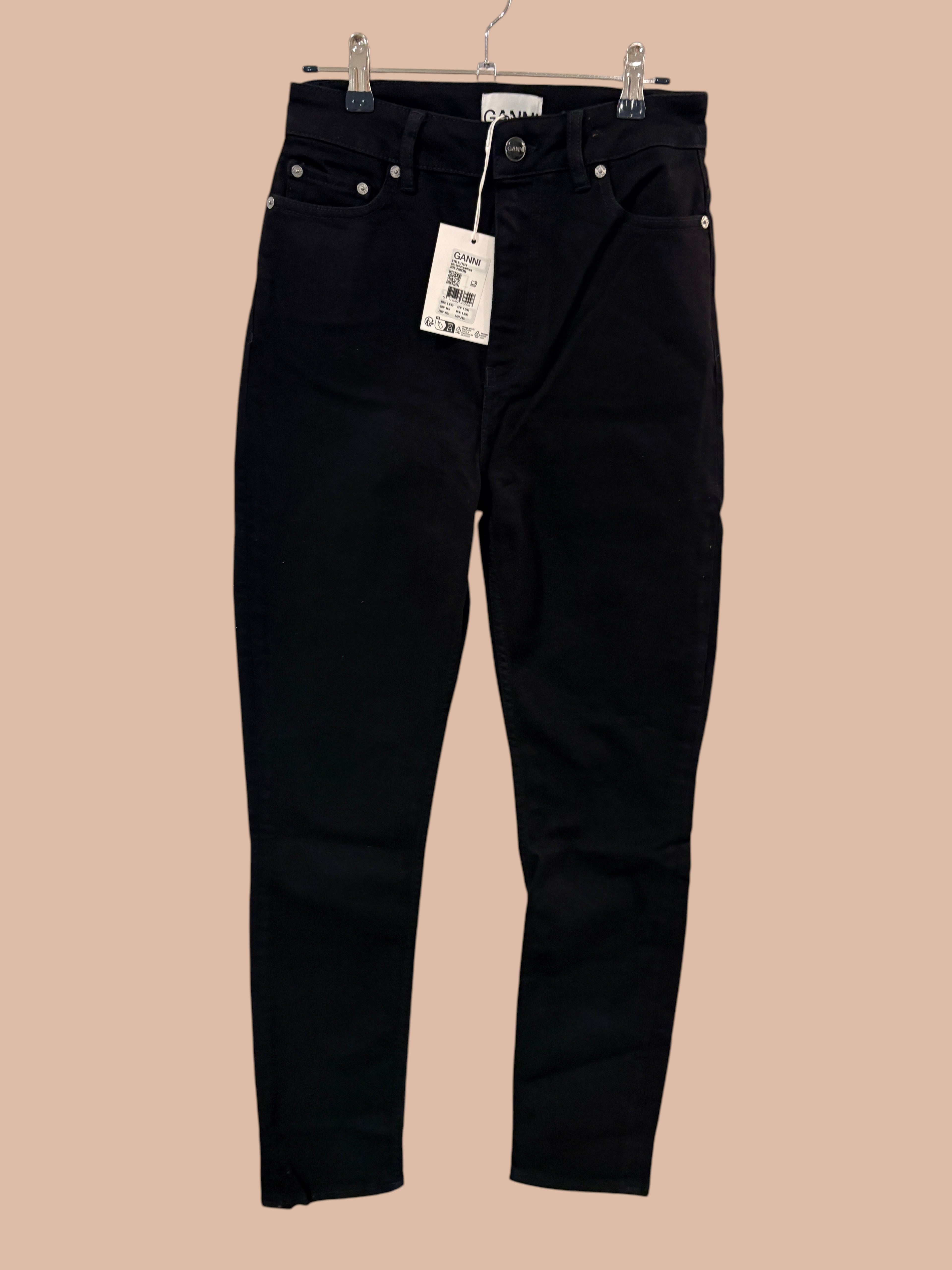 Jean Droit GANNI « Comfort Stretch » W27 / L34 – Noir – Neuf avec Étiquette