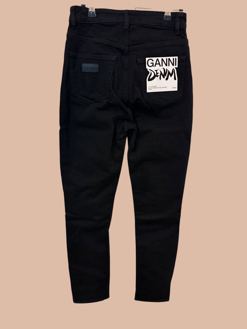 Jean Droit GANNI « Comfort Stretch » W27 / L34 – Noir – Neuf avec Étiquette