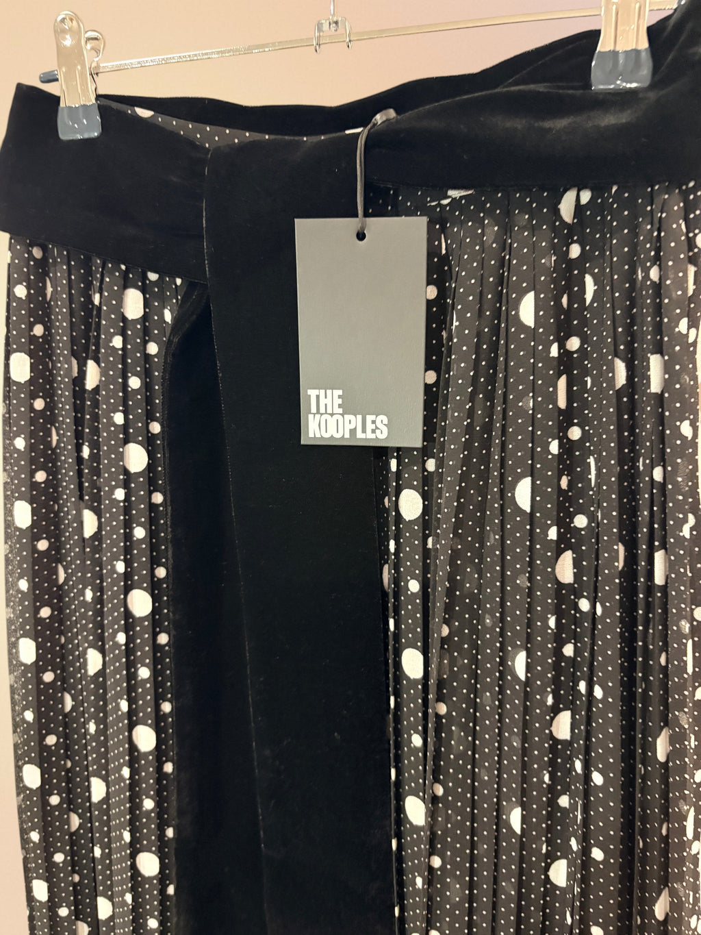 Jupe Longue Plissée à Pois et Ceinture Velours - The Kooples (Neuve) Taille 36