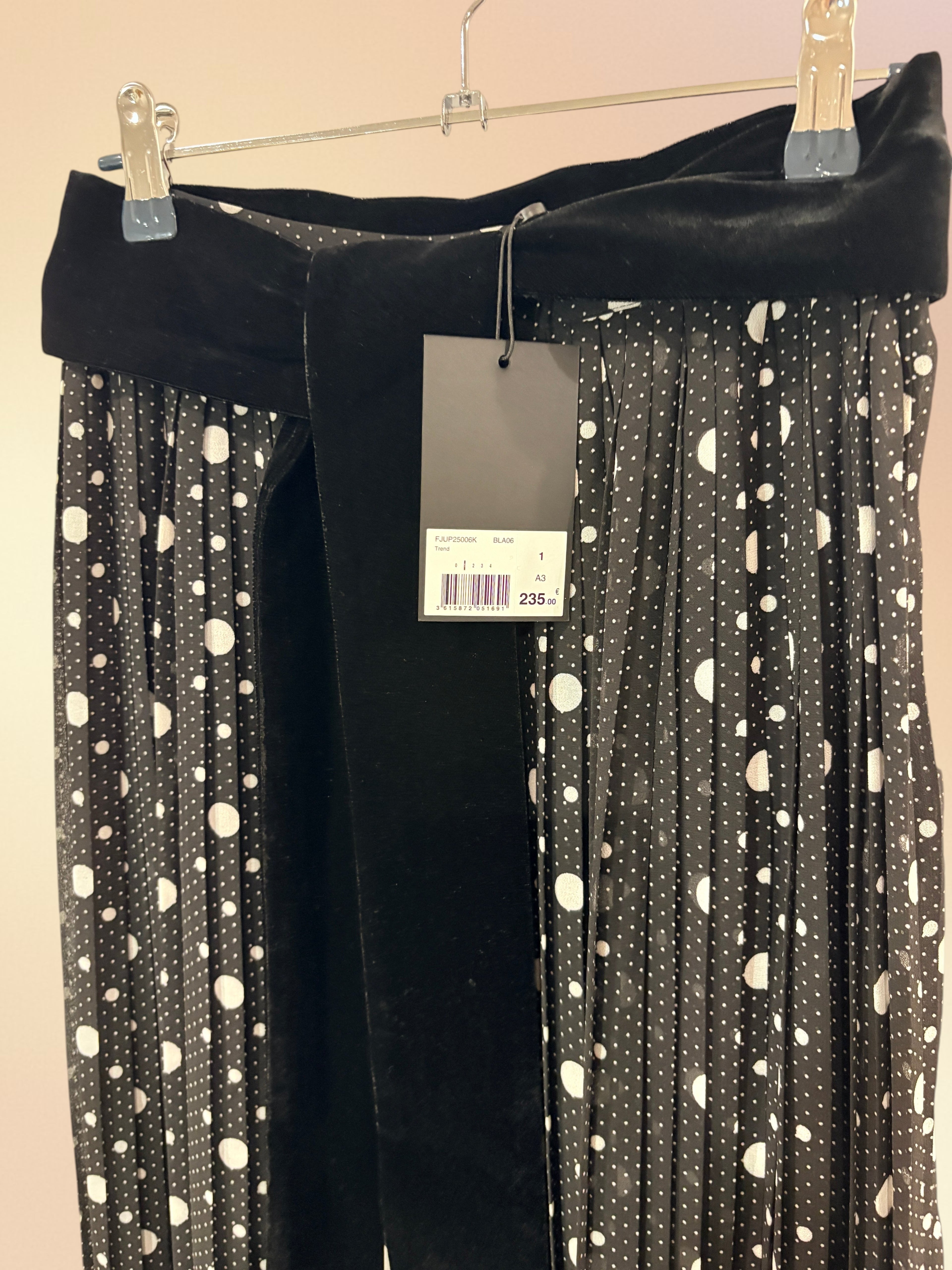Jupe Longue Plissée à Pois et Ceinture Velours - The Kooples (Neuve) Taille 36