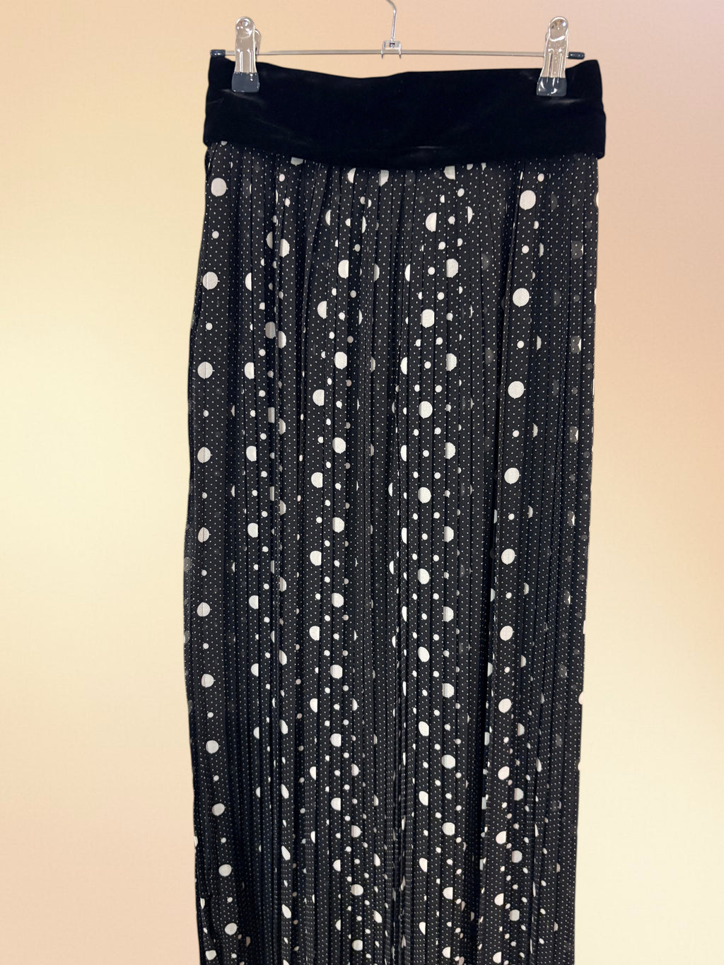 Jupe Longue Plissée à Pois et Ceinture Velours - The Kooples (Neuve) Taille 36
