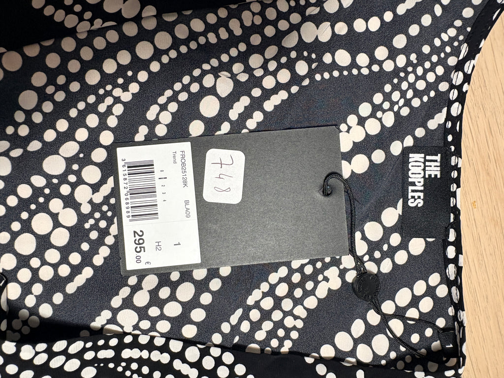 Robe fluide à motif pois géométriques Noir & Blanc - THE KOOPLES - Taille 1 (Neuve)