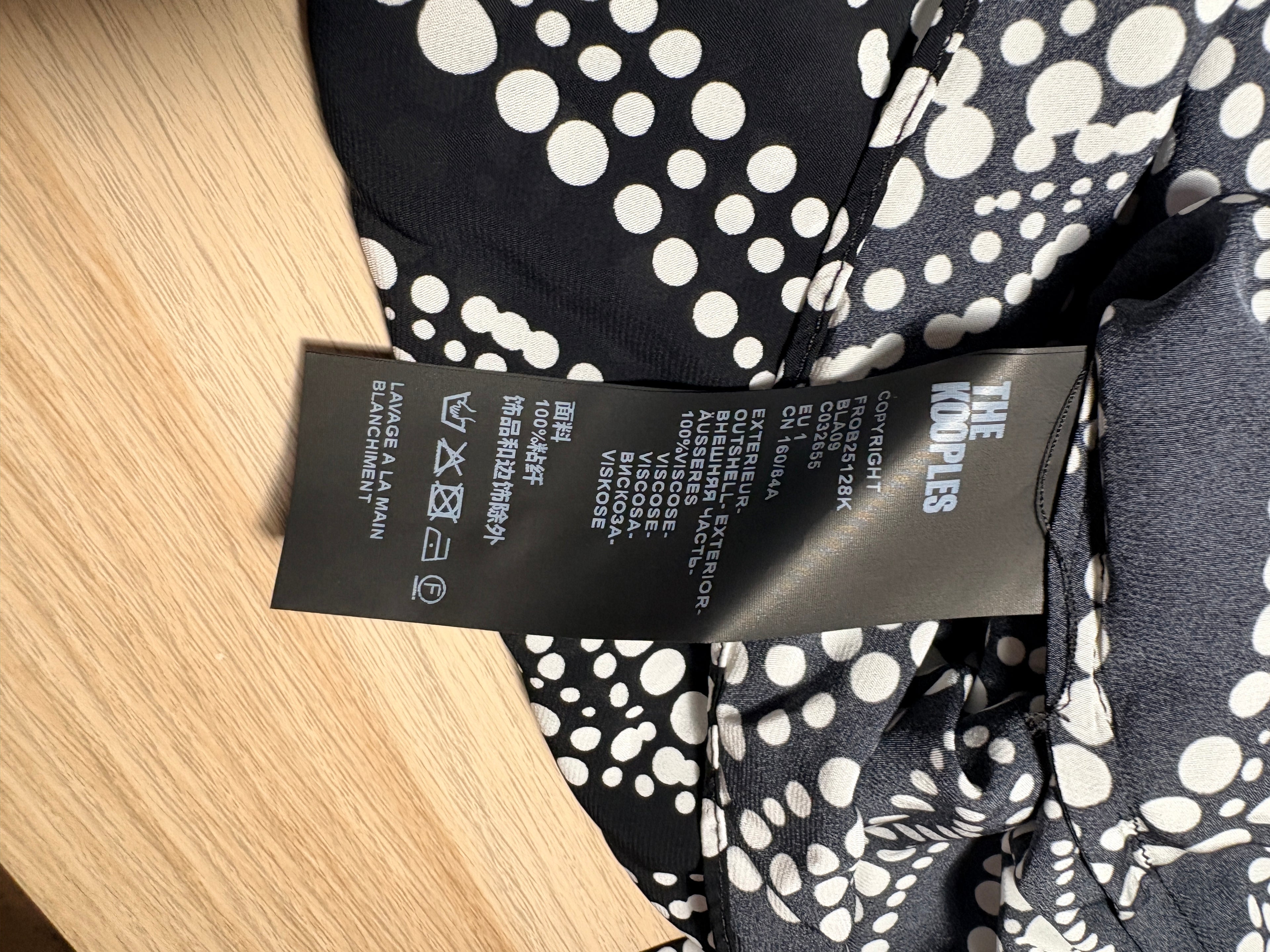 Robe fluide à motif pois géométriques Noir & Blanc - THE KOOPLES - Taille 1 (Neuve)