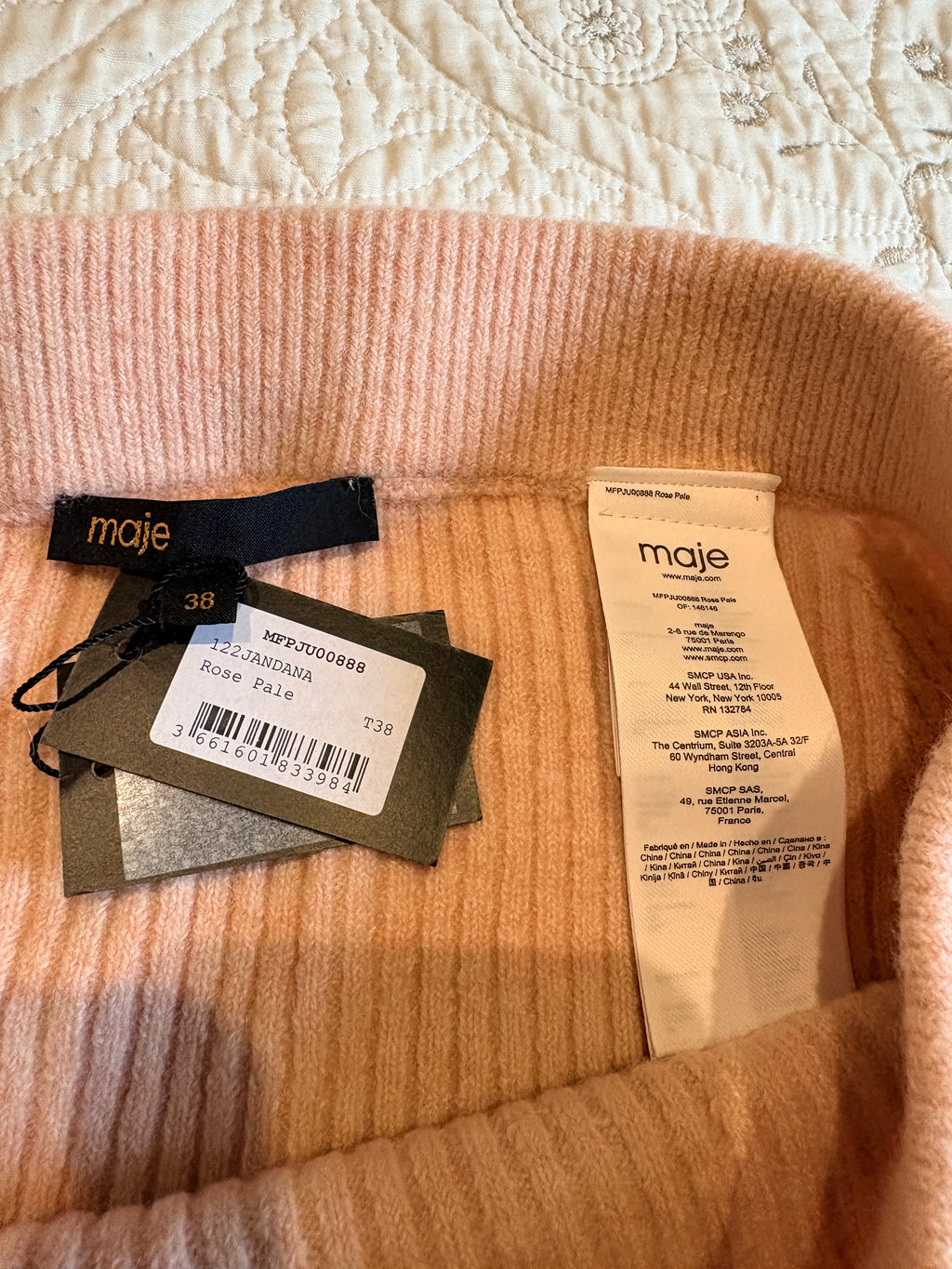 Maje - Jupe 122JANDANA Rose Pale - Neuve avec étiquette MAJE
