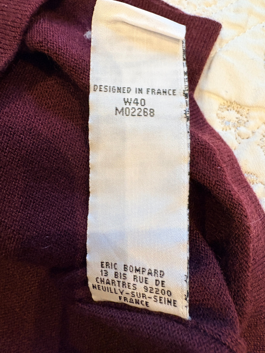 Éric Bompard - Pull V ultrafin détail cravate - Azuki - Neuve avec étiquette Eric BOMPARD