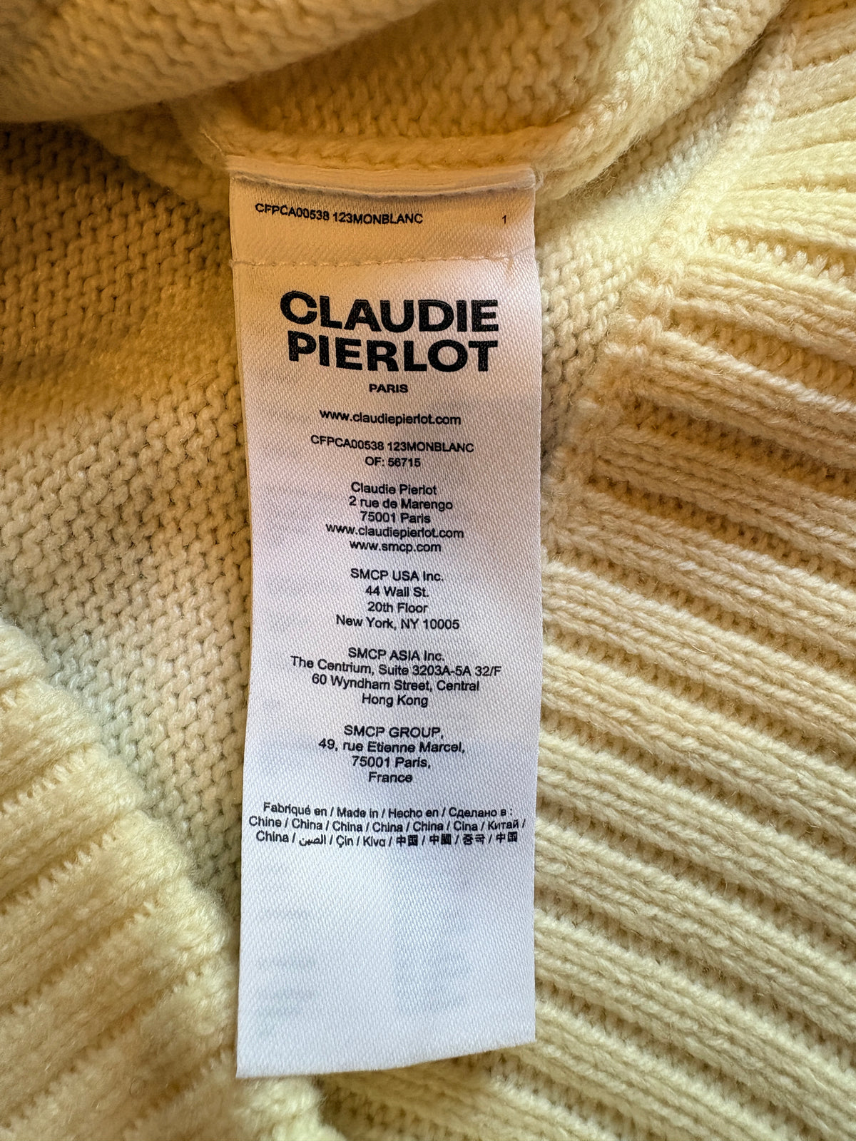 Claudie Pierlot - Cardigan en maille épaisse Écru en Laine - Neuf avec étiquette CLAUDIE PIERLOT