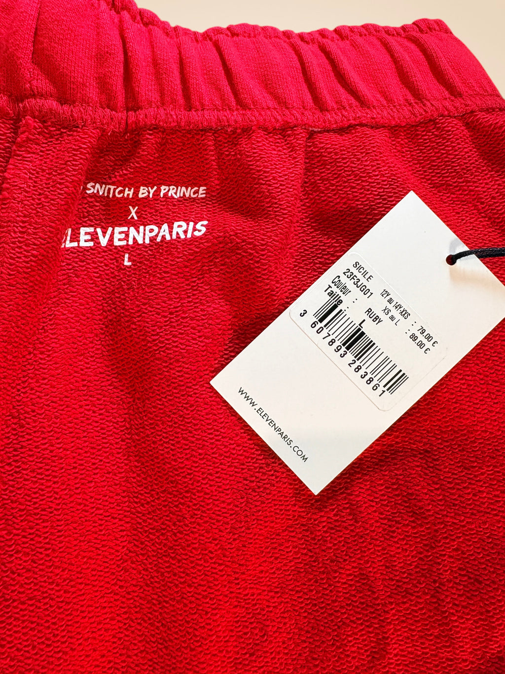 Ensemble de Jogging Rouge "No Snitch by Prince" x Eleven Paris – Neuf avec Étiquette