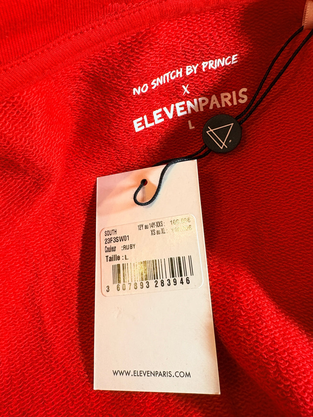 Ensemble de Jogging Rouge "No Snitch by Prince" x Eleven Paris – Neuf avec Étiquette