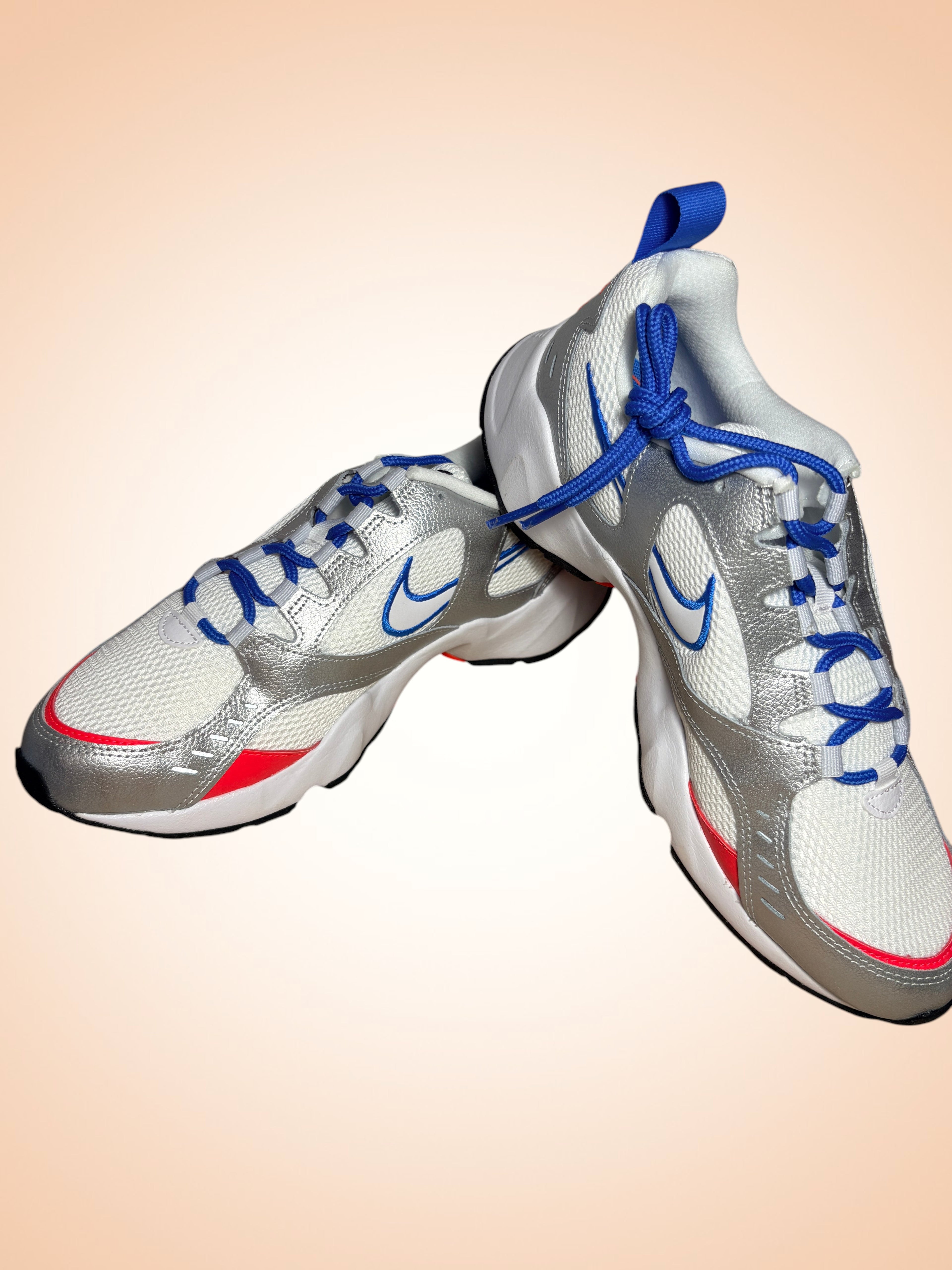 Nike Air Heights Metallic Silver Flash Crimson Blue