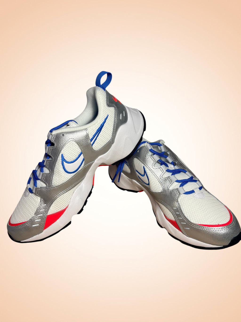 Nike Air Heights Metallic Silver Flash Crimson Blue