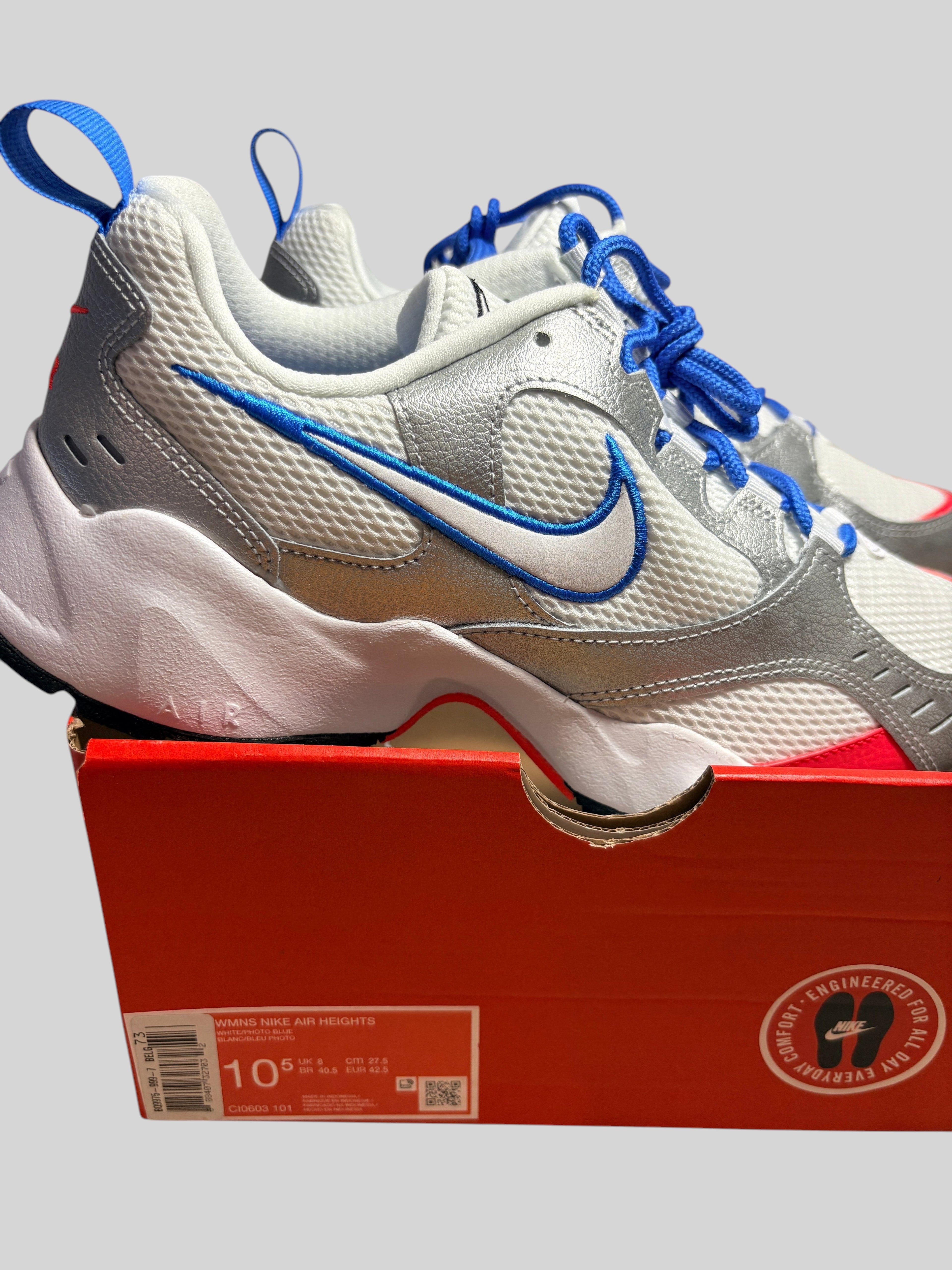 Nike Air Heights Metallic Silver Flash Crimson Blue NIKE