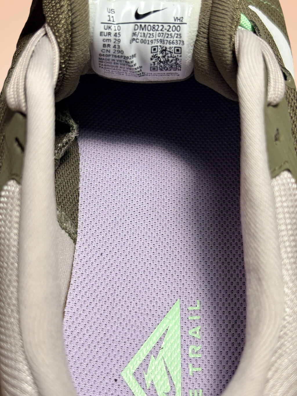 Nike Juniper Trail 2 NN – Medium Olive/Summit White – Neuves Taille 45