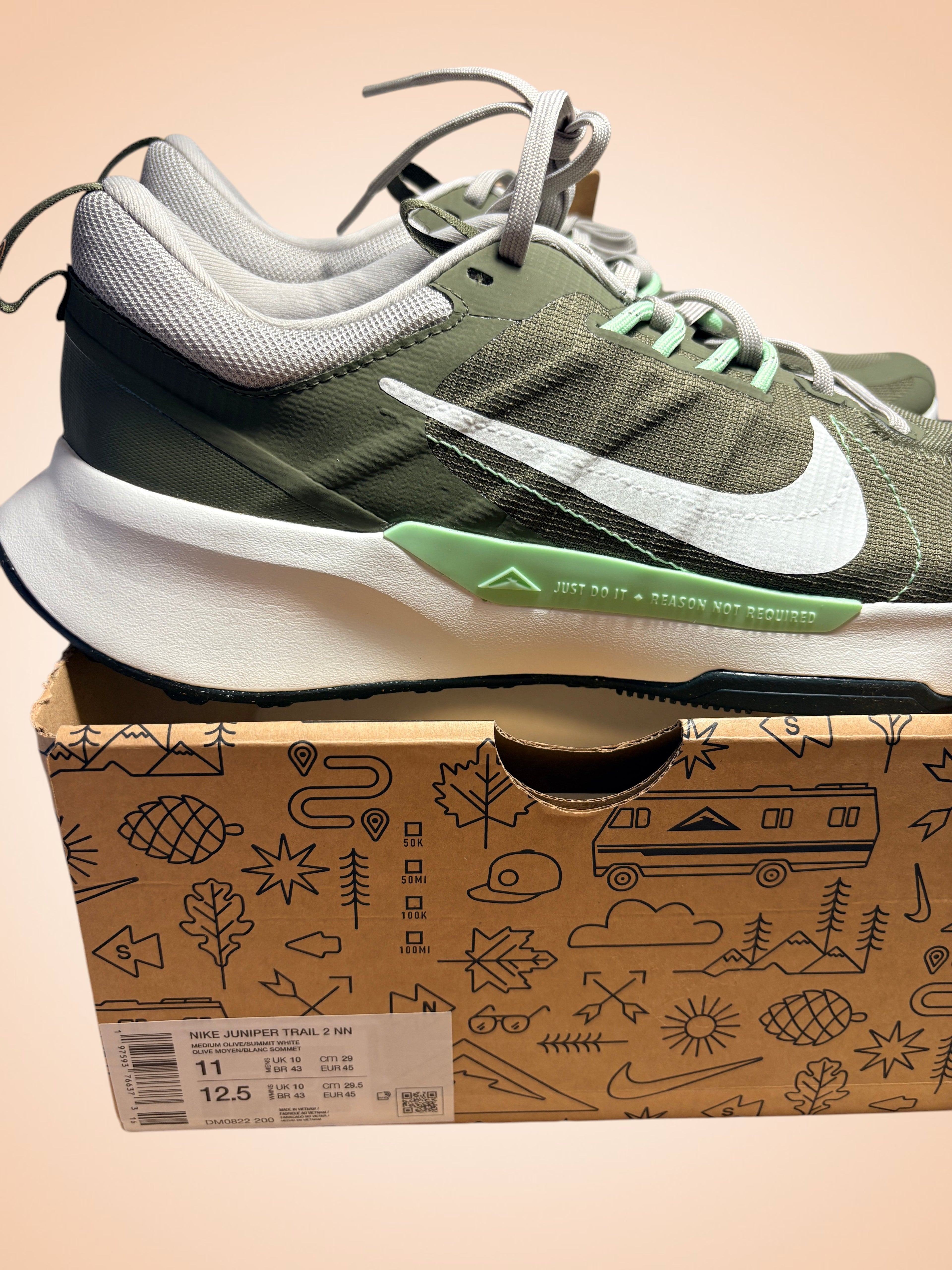 Nike Juniper Trail 2 NN – Medium Olive/Summit White – Neuves Taille 45