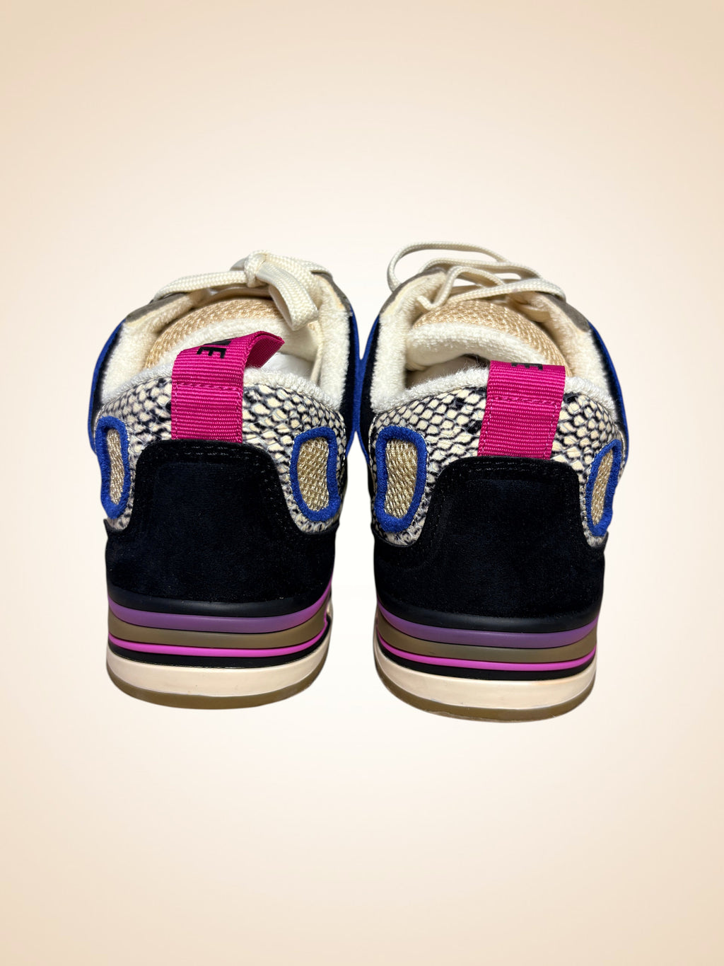 Voici la version finalisée de votre fiche produit Shopify avec l'état mis à jour.  🏷️ Titre Shopify Baskets Flame Sandro – Coloris Blue Grey & Kaki – Pointure 36 (Neuves avec boîte)