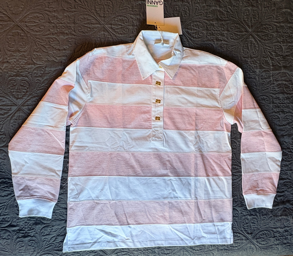 GANNI - Polo Rugby T4121 - Mauve Chalk - Neuf avec étiquette GANNI