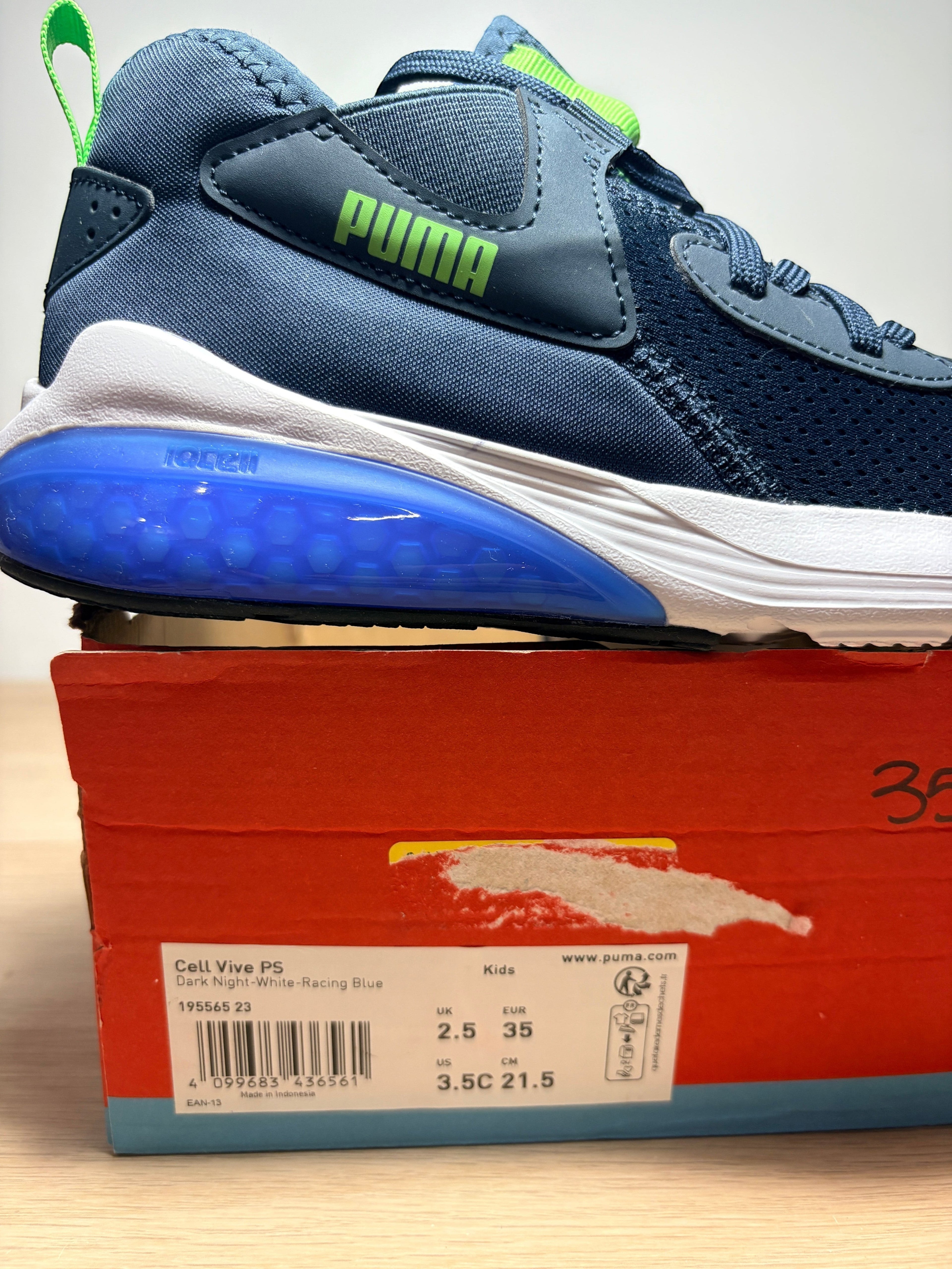 Puma - Cell Vive PS Kids – Bleu nuit & Blanc - Neuve avec étiquette PUMA