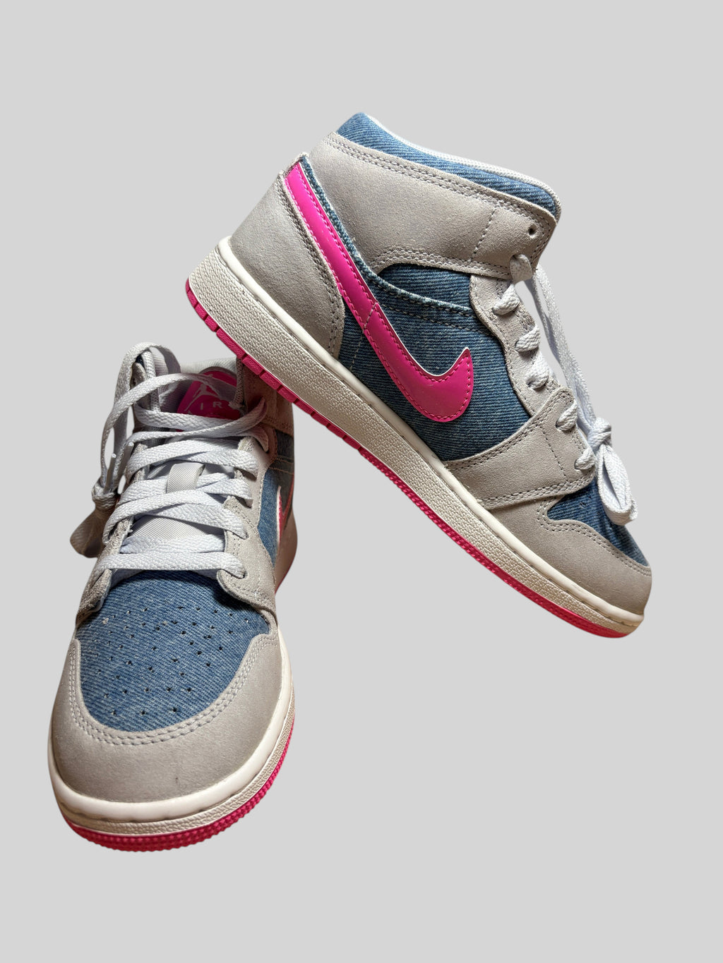 Air Jordan 1 Mid SE (GS) Cobalt Bliss / Pink Glow AIR JORDAN