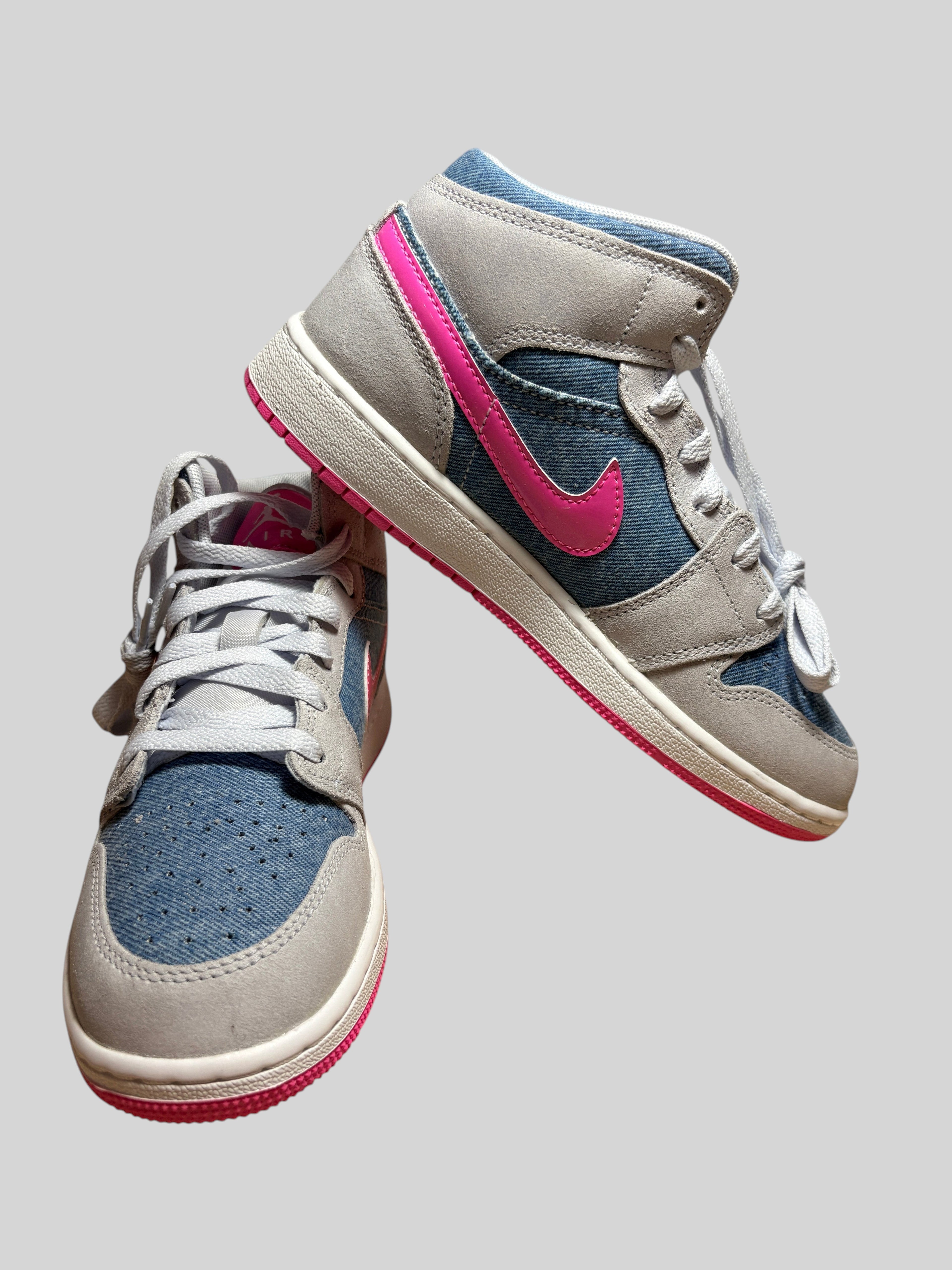 Air Jordan 1 Mid SE (GS) Cobalt Bliss / Pink Glow AIR JORDAN