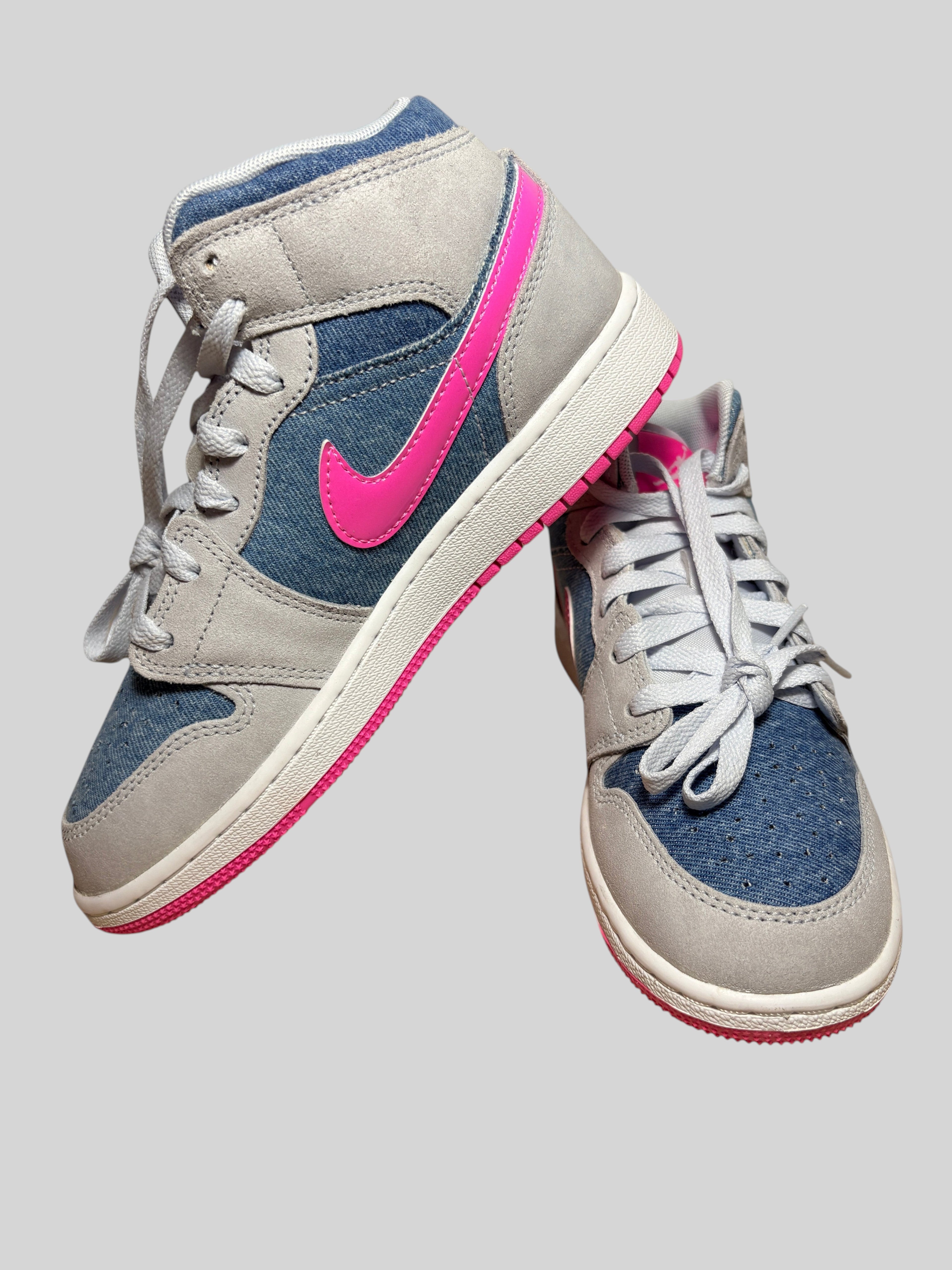 Air Jordan 1 Mid SE (GS) Cobalt Bliss / Pink Glow AIR JORDAN