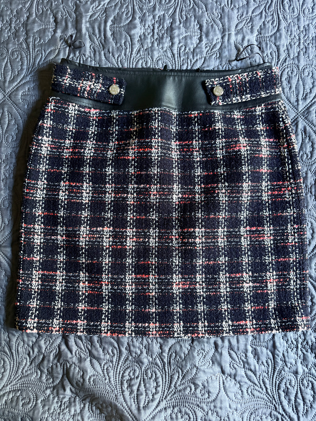 Maje - Jupe droite contrastée façon tweed - Noir - Neuve avec étiquette MAJE