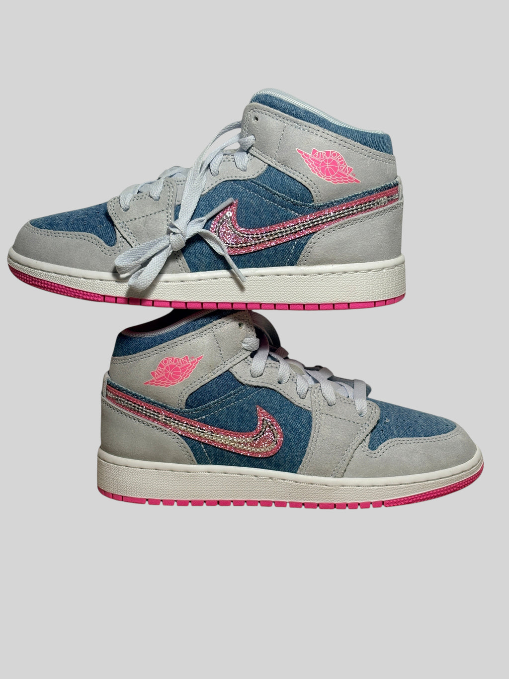 Air Jordan 1 Mid SE (GS) Cobalt Bliss / Pink Glow AIR JORDAN