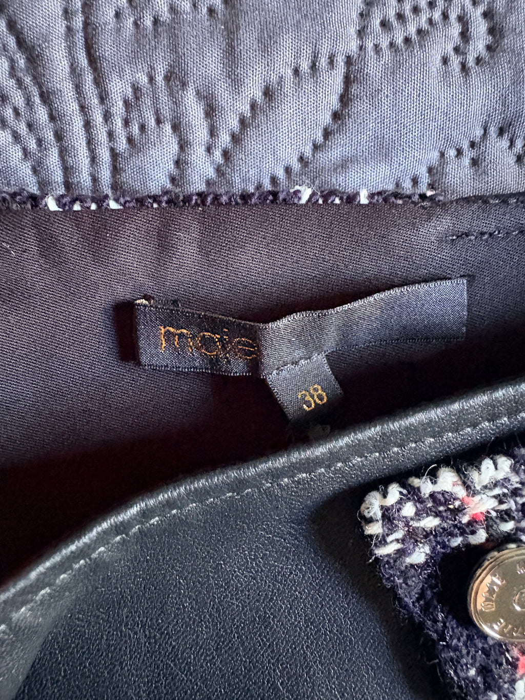 Maje - Jupe droite contrastée façon tweed - Noir - Neuve avec étiquette MAJE