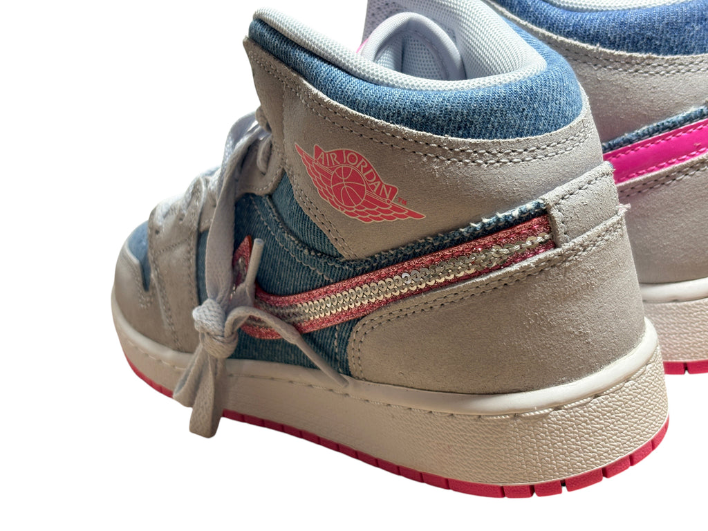 Air Jordan 1 Mid SE (GS) "Cobalt Bliss / Pink Glow"