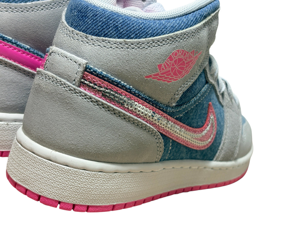 Air Jordan 1 Mid SE (GS) "Cobalt Bliss / Pink Glow"