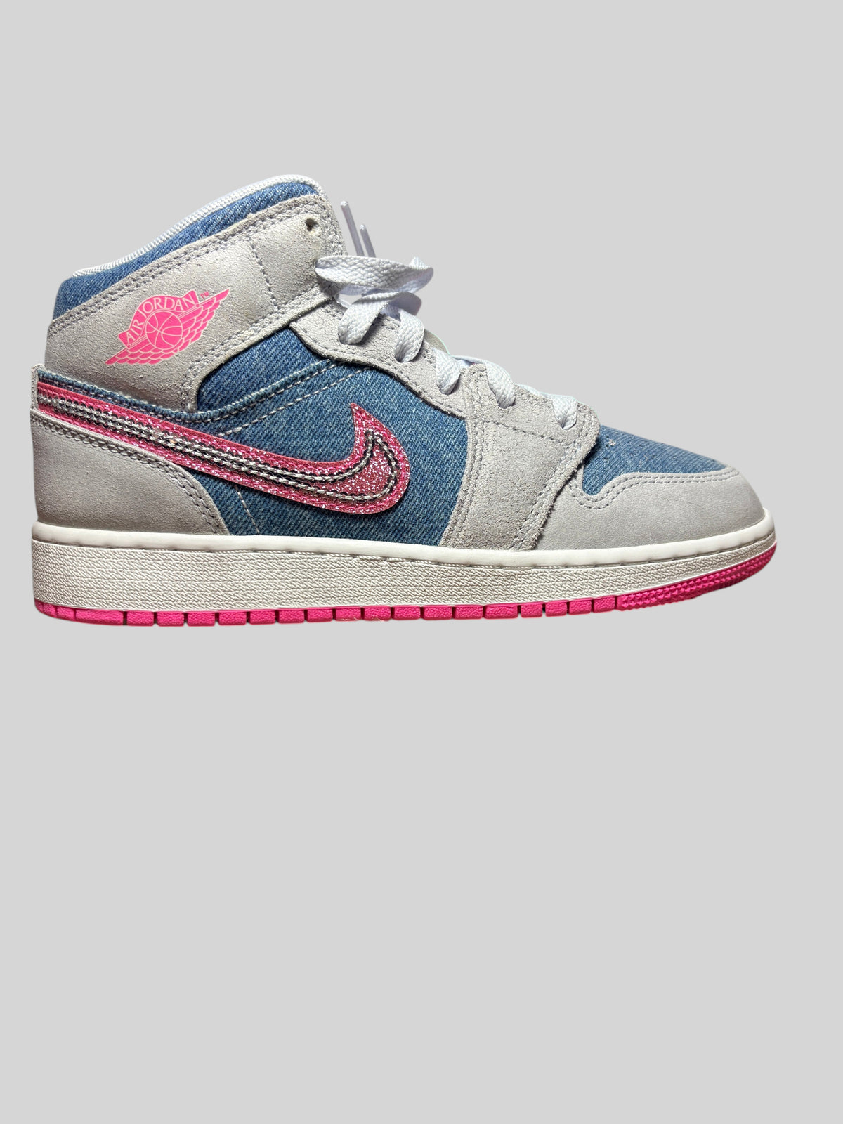Air Jordan 1 Mid SE (GS) Cobalt Bliss / Pink Glow AIR JORDAN