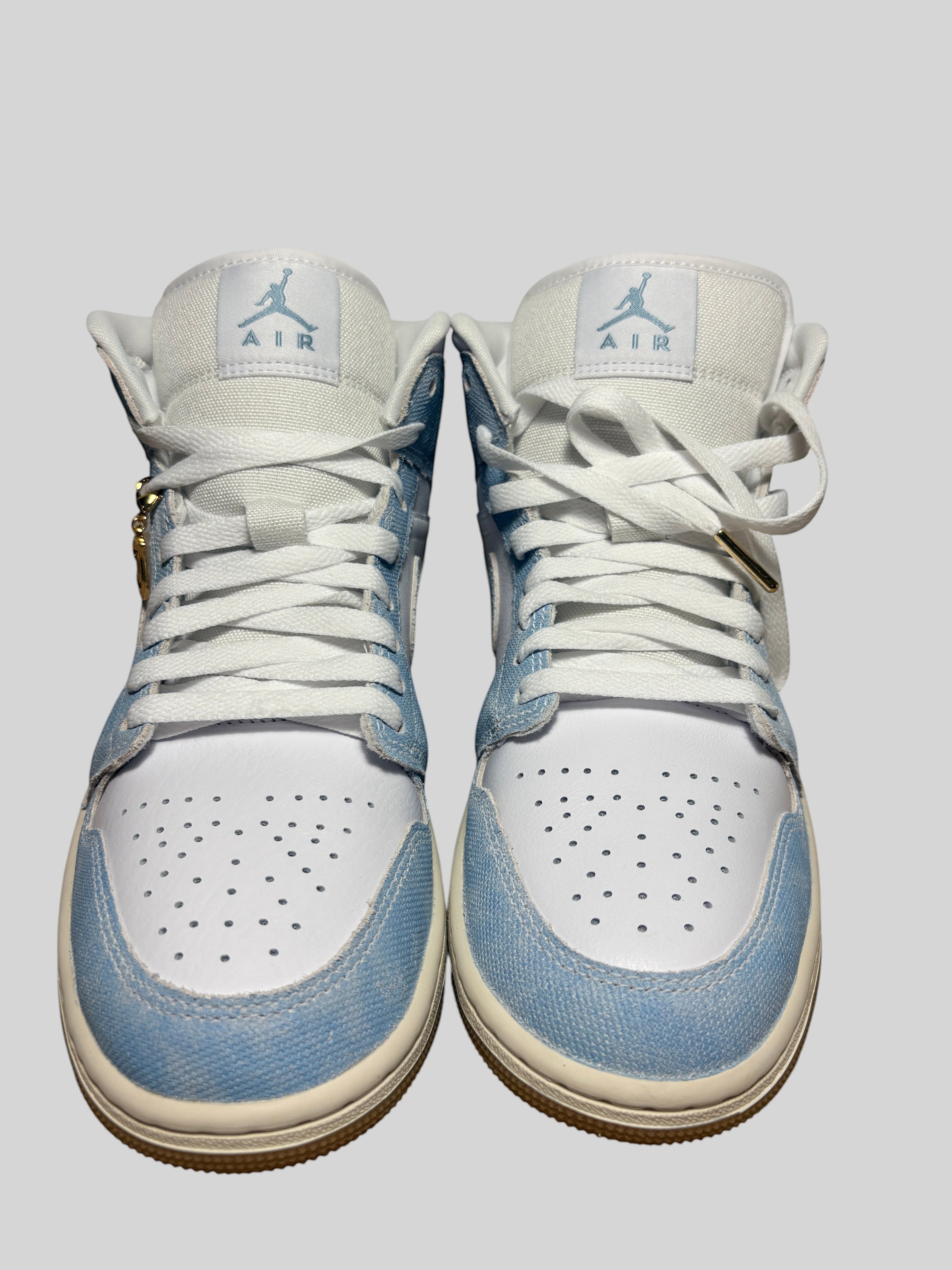 Jordan - Air Jordan 1 Mid SE - White / Sail / Gum Light Brown / Worn Blue - Neuve avec étiquette AIR JORDAN