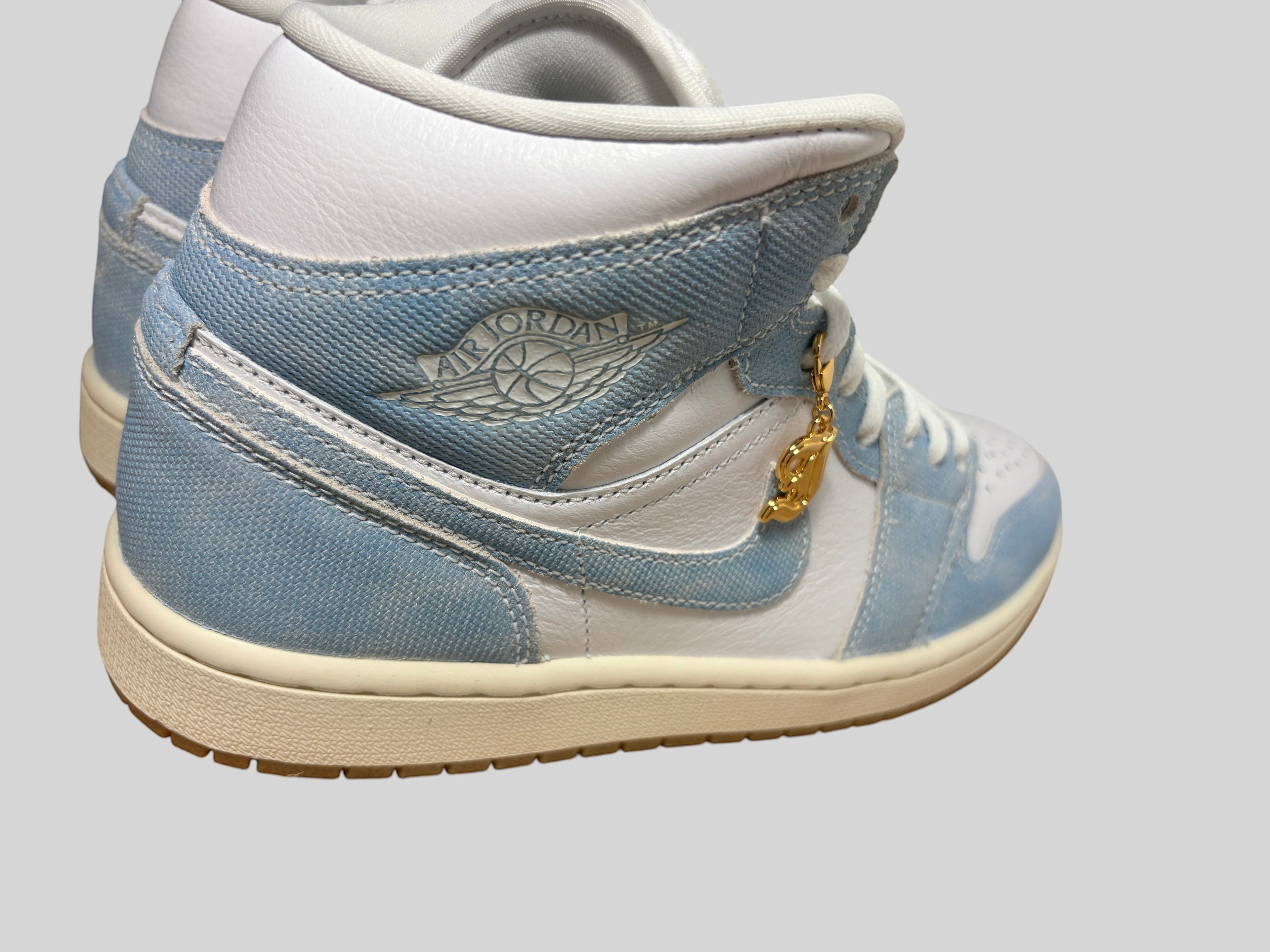 Jordan - Air Jordan 1 Mid SE - White / Sail / Gum Light Brown / Worn Blue - Neuve avec étiquette AIR JORDAN